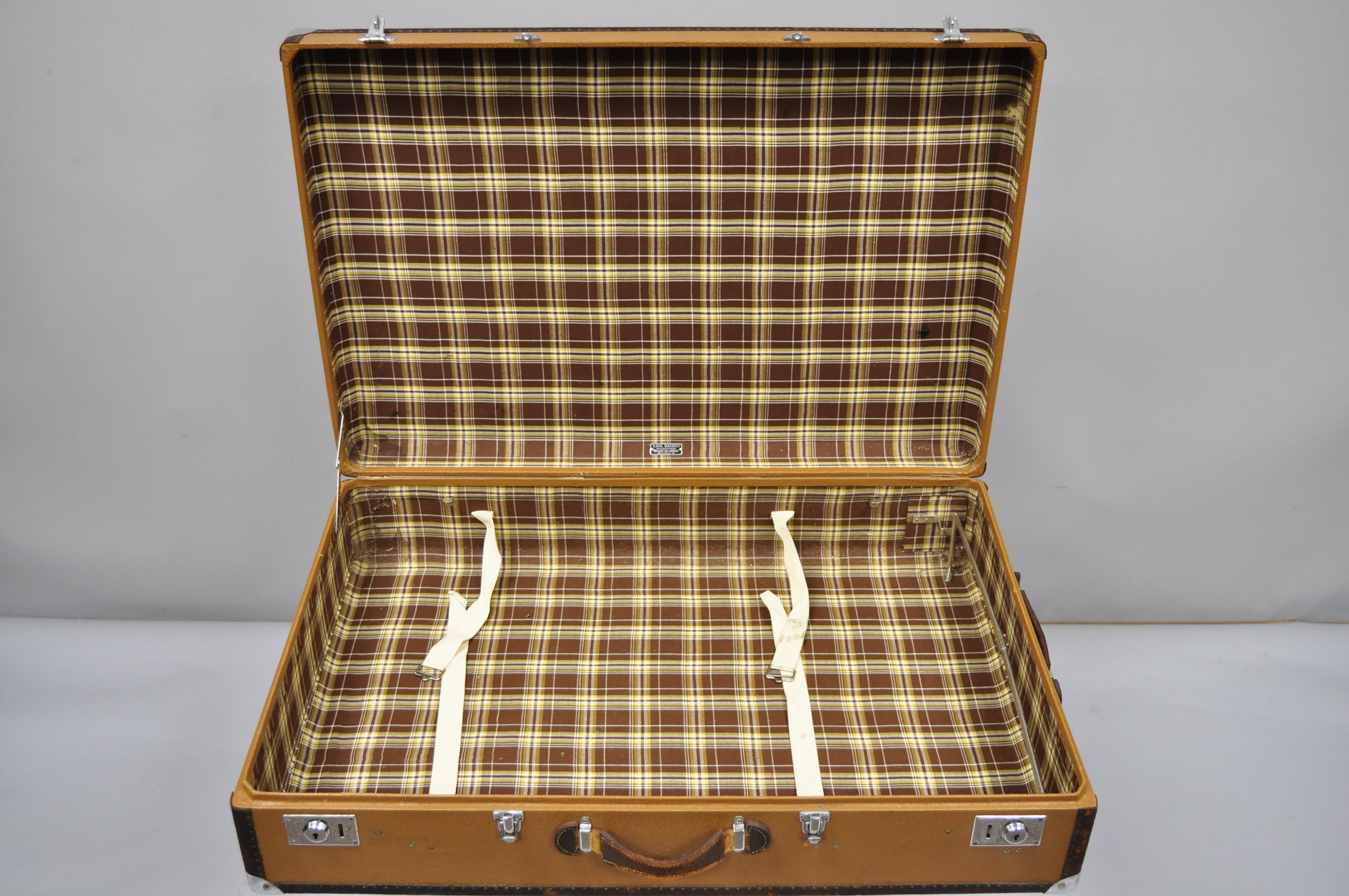 Cuir Karl Baisch Mercedes Benz Grande valise rigide Valise en bois & Garniture en cuir Malle