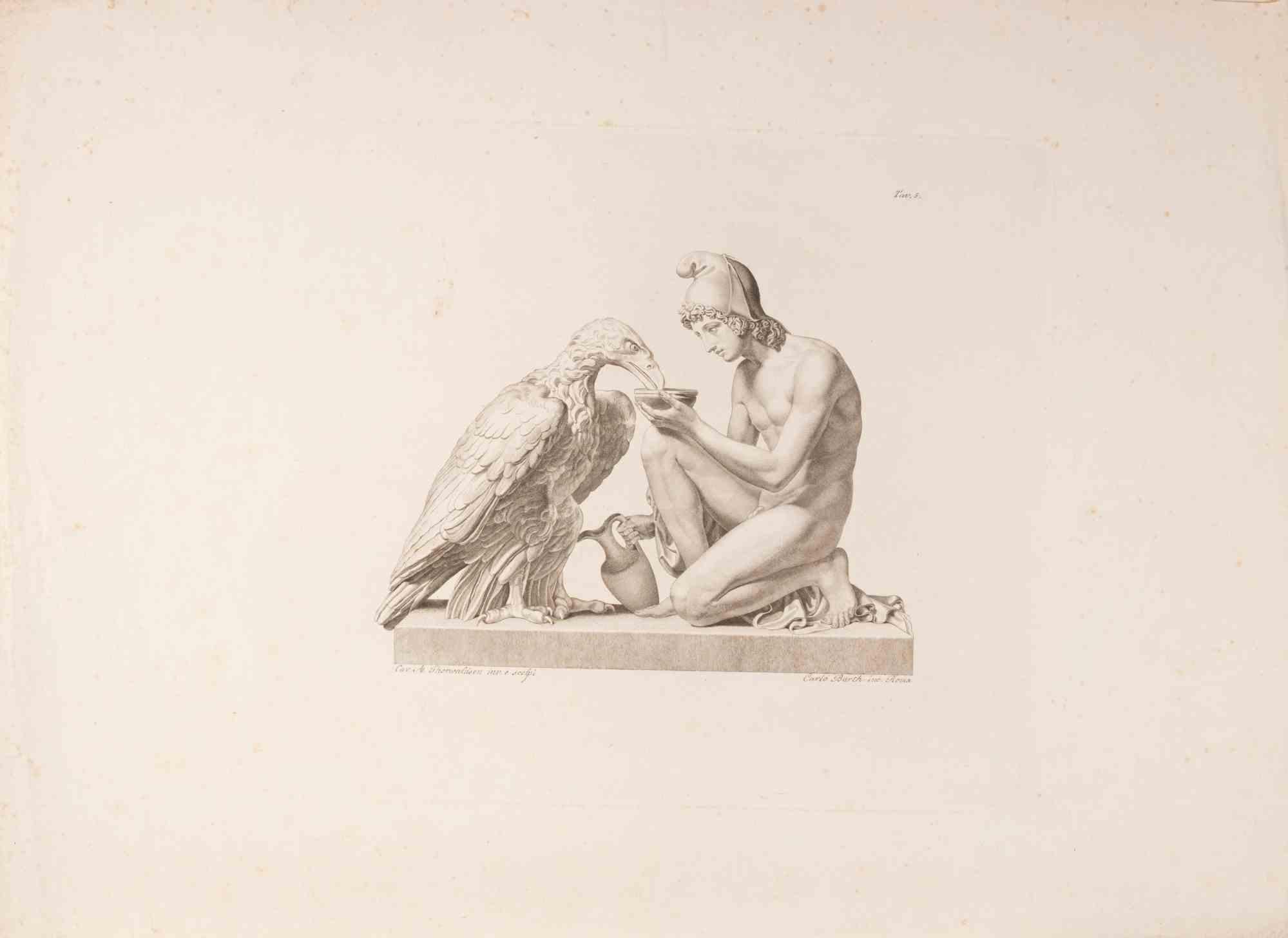 Etching realized by Karl Barth after a sculpture by Berth Thorvaldsen.

Not signed, as issued.

Very good condition.