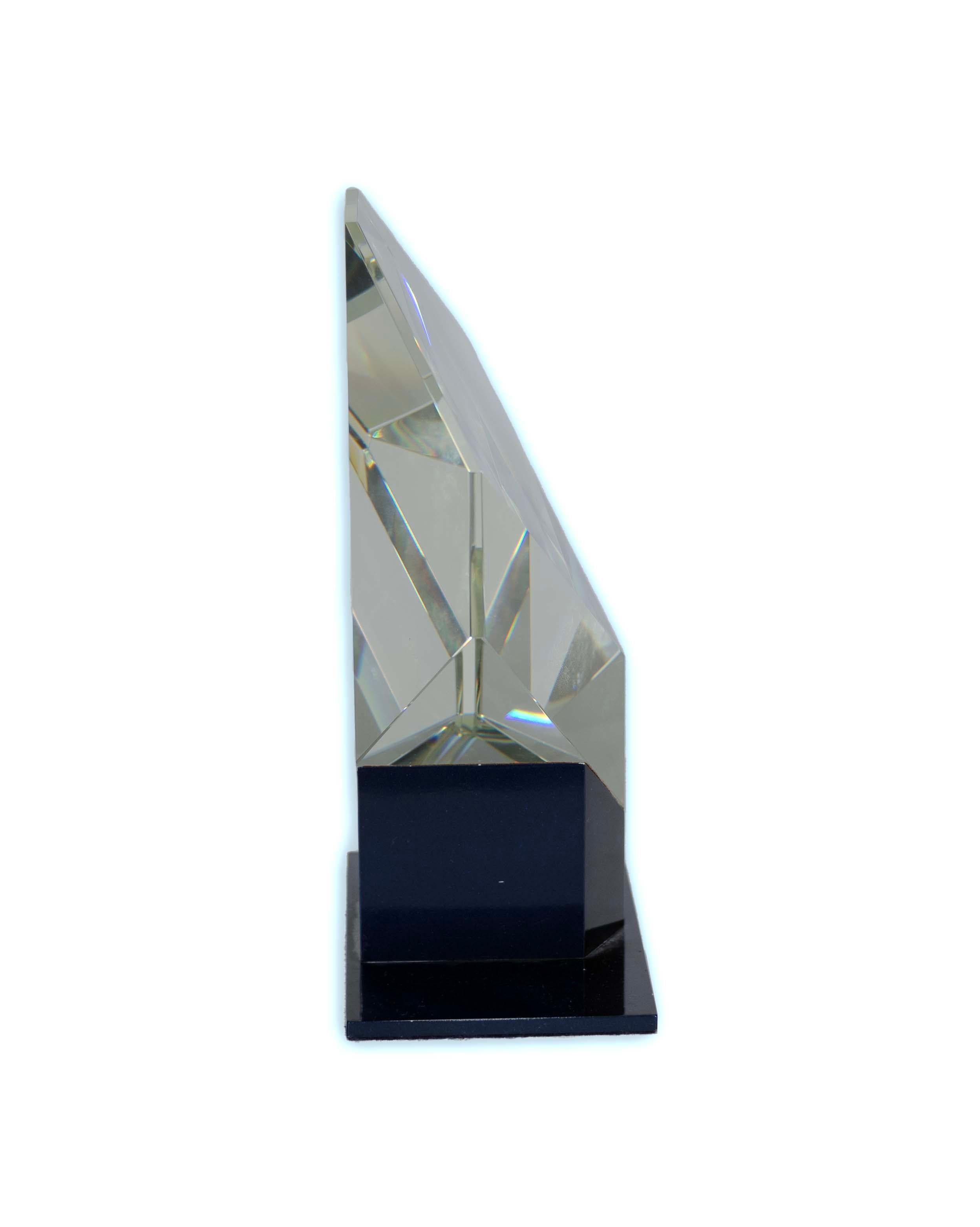 Karl Berg Contemporary Yellow Crystal Art Glass Prism Gem Sculpture CB 93 8/10 (Deutsch)