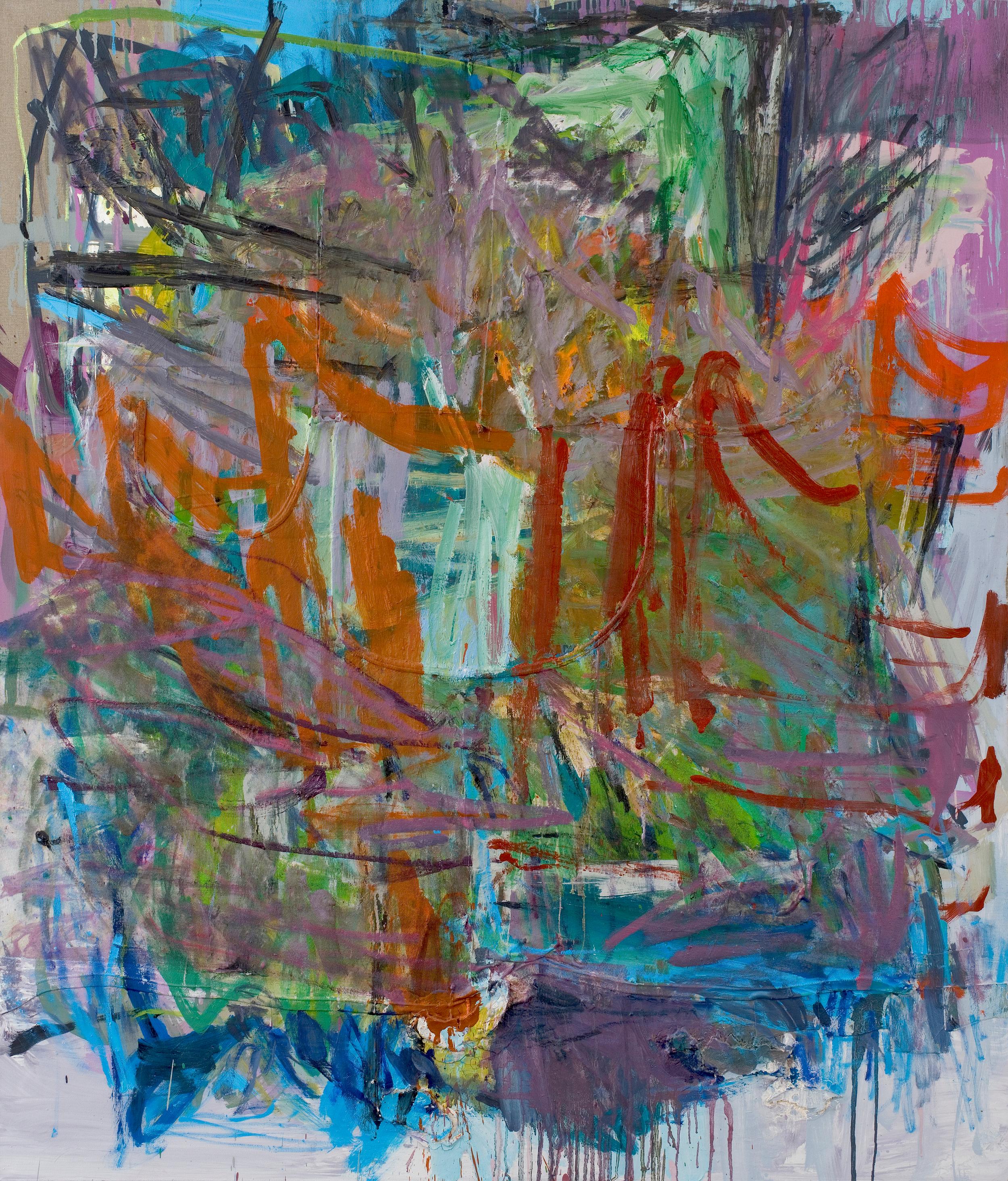 Wishbone (Pintura abstracta) - Abstract Painting Gris de Karl Bielik