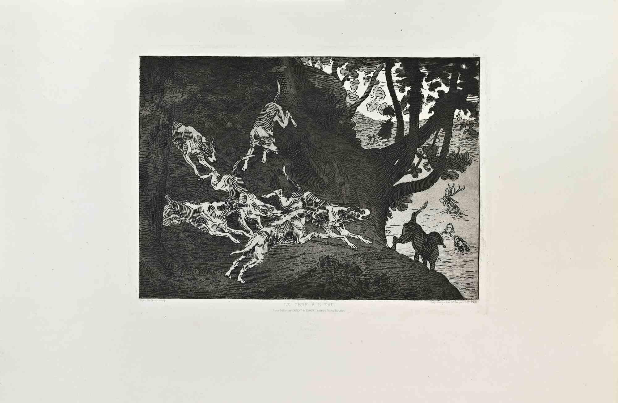 Etching on laid paper
Signed and inscribed in plate lower left: K. Bodmer sculp.
Published by Cadart & Luquet, Éditeurs, 79 Rue Richelieu, Paris
With the blindstamp of the Société des Aquafortistes, lower margin
A dynamic and finely executed etching