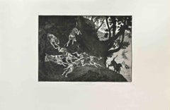 Le Cerf à l’Eau - Etching by Karl Bodmer - 1863 ca.