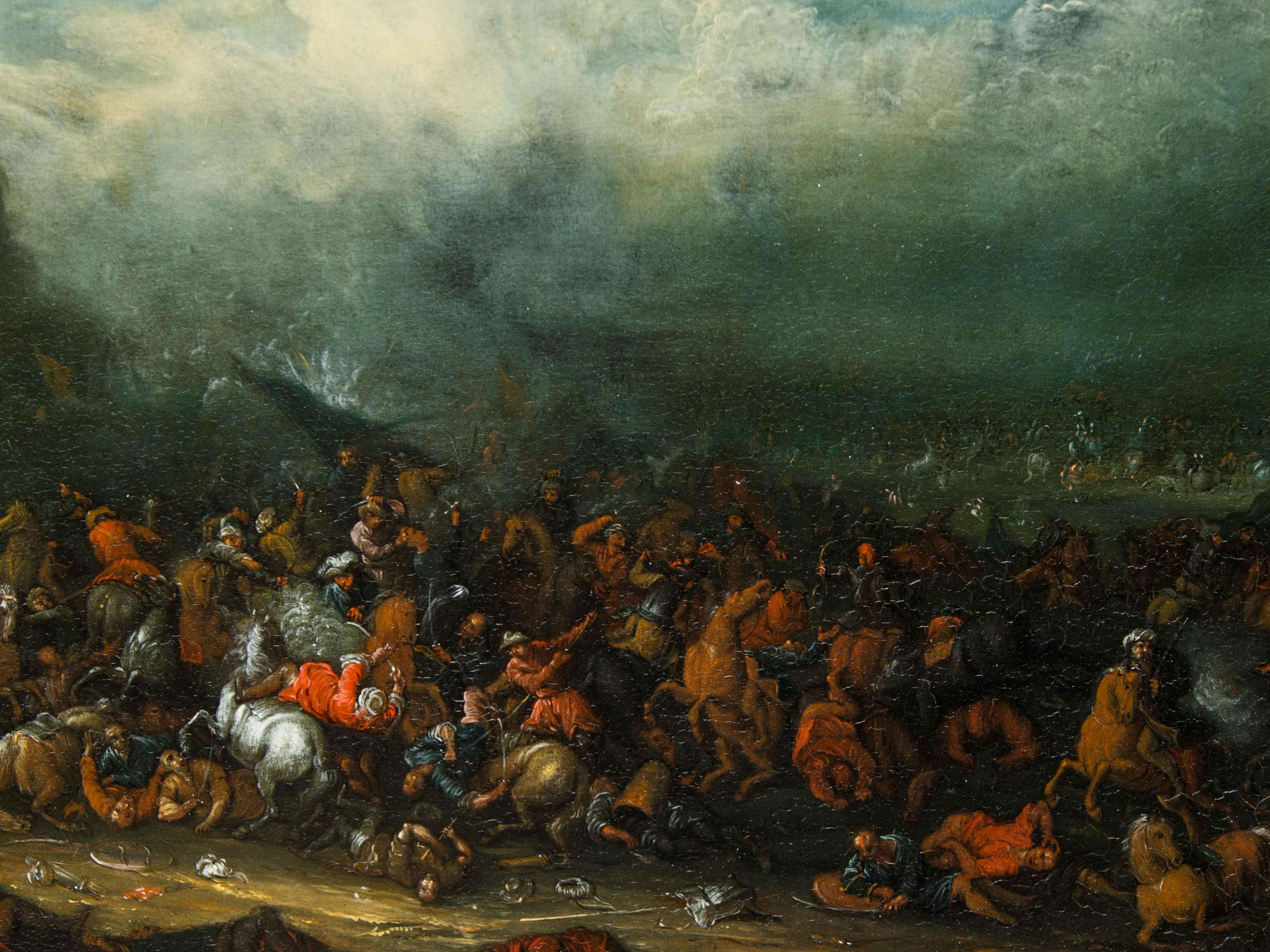 Karl Breydel, called The Knight of Antwerp (Antwerp, 1678-1733), Battle - Other Art Style Painting by Karl Breydel, detto Il cavaliere di Anversa