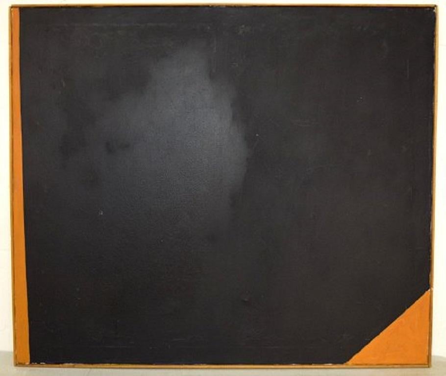 Karl Brücher Henriksen (1891-1976), Denmark. Concrete composition, oil on canvas. Dated 1970.
The canvas measures: 100 x 86 cm.
The frame measures: 0.7 cm.
In good condition.
Signed and dated.