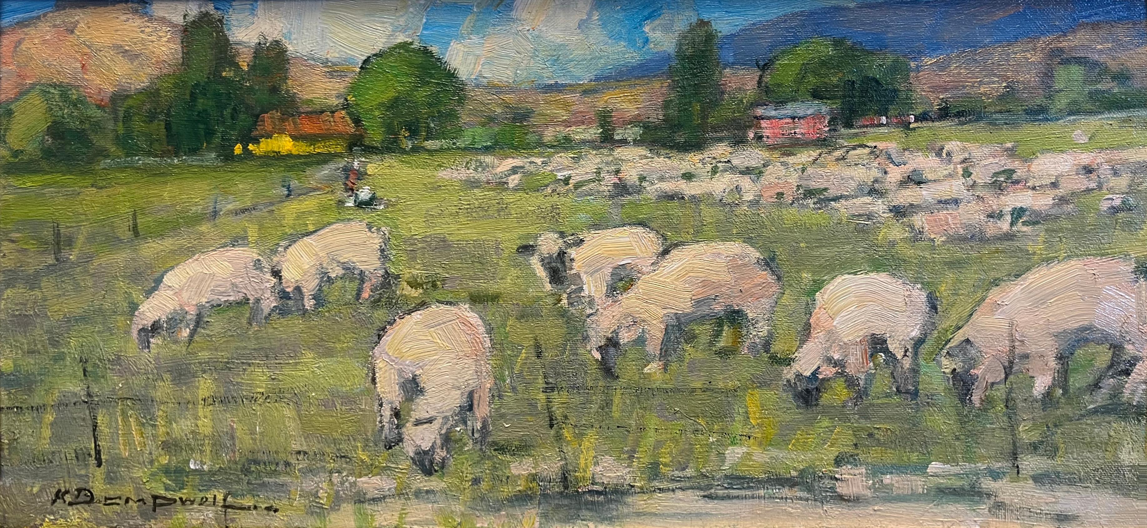 Où les moutons peuvent paître en toute sécurité - Painting de Karl Dempwolf
