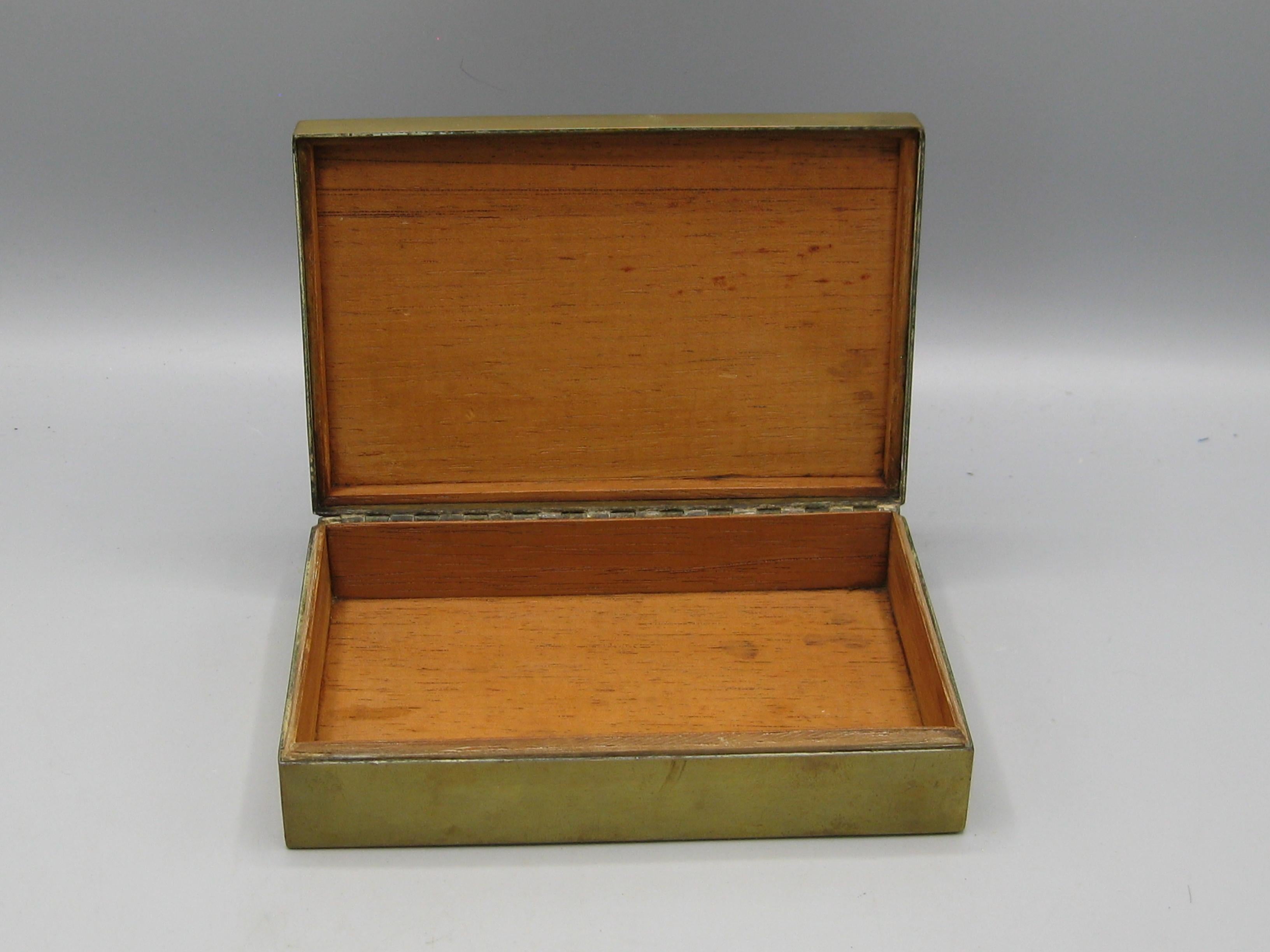 Karl Drerup Enamel on Copper Abstract Art Brass Desk Stash Trinket Cigarette Box For Sale 4