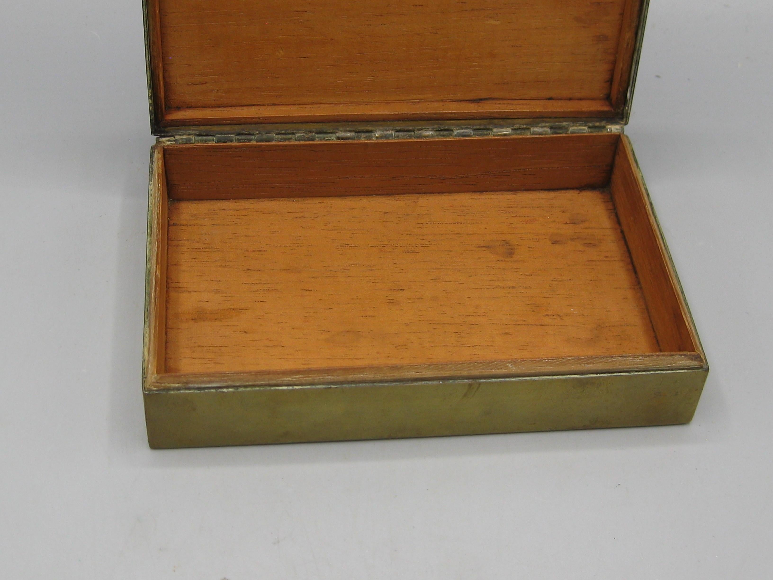 Karl Drerup Enamel on Copper Abstract Art Brass Desk Stash Trinket Cigarette Box For Sale 5