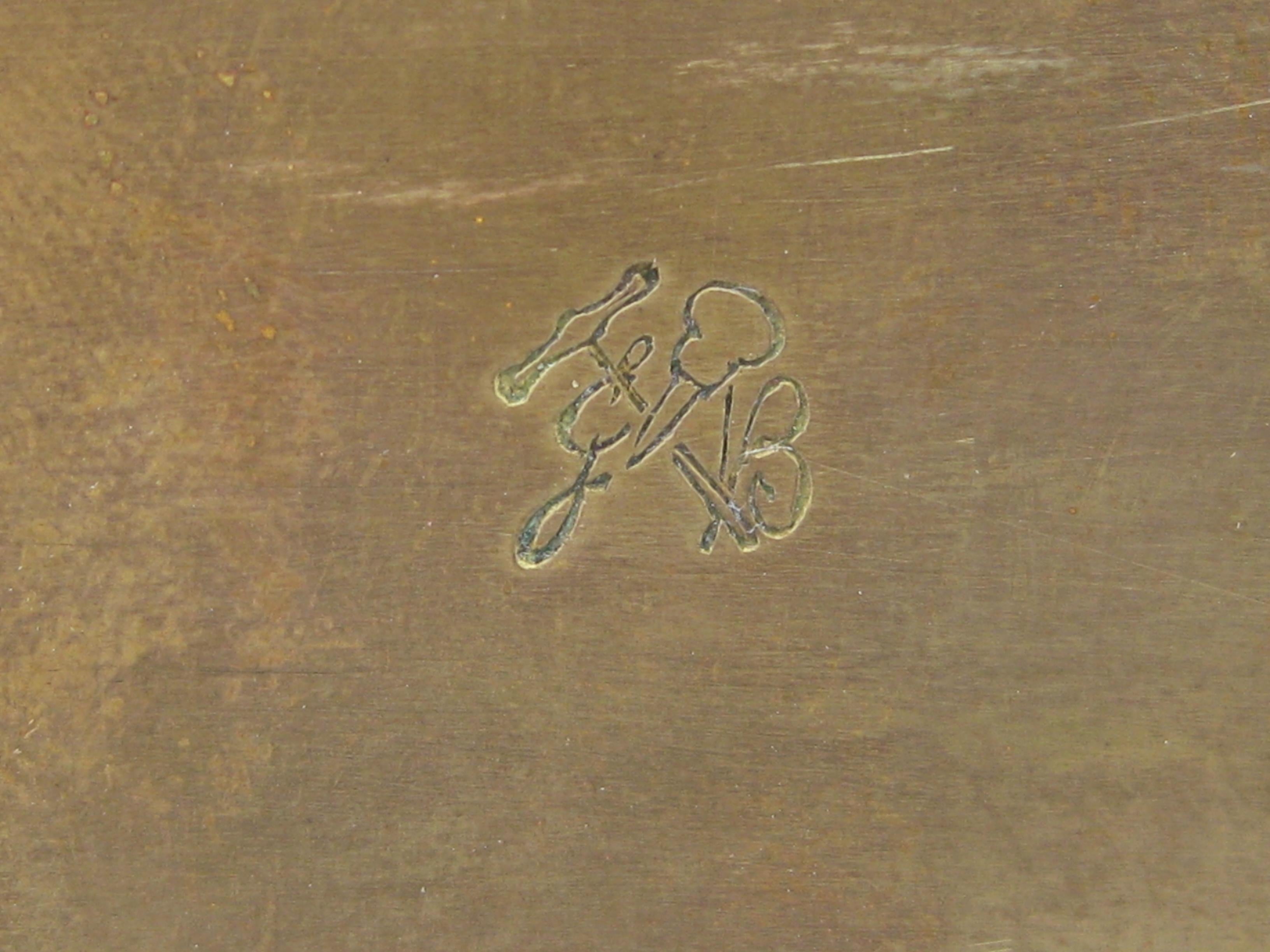 Karl Drerup Enamel on Copper Abstract Art Brass Desk Stash Trinket Cigarette Box For Sale 9