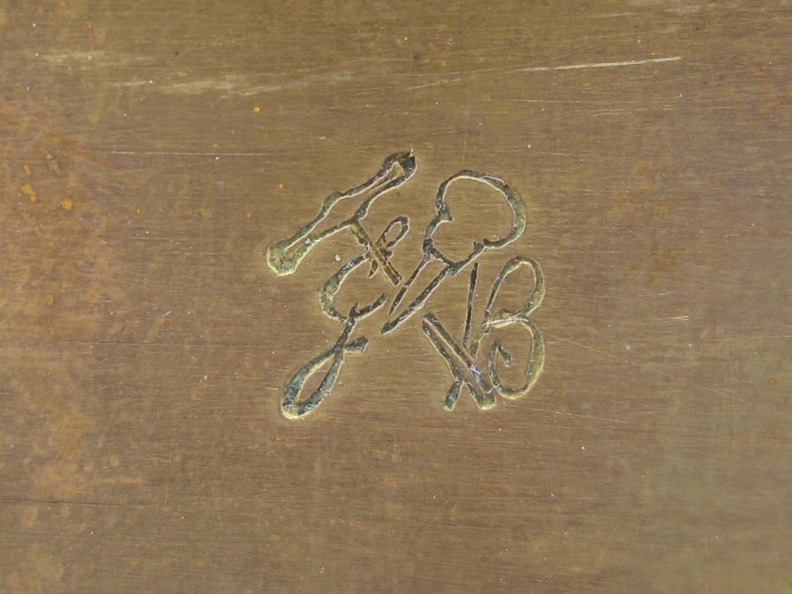 Karl Drerup Enamel on Copper Abstract Art Brass Desk Stash Trinket Cigarette Box For Sale 10