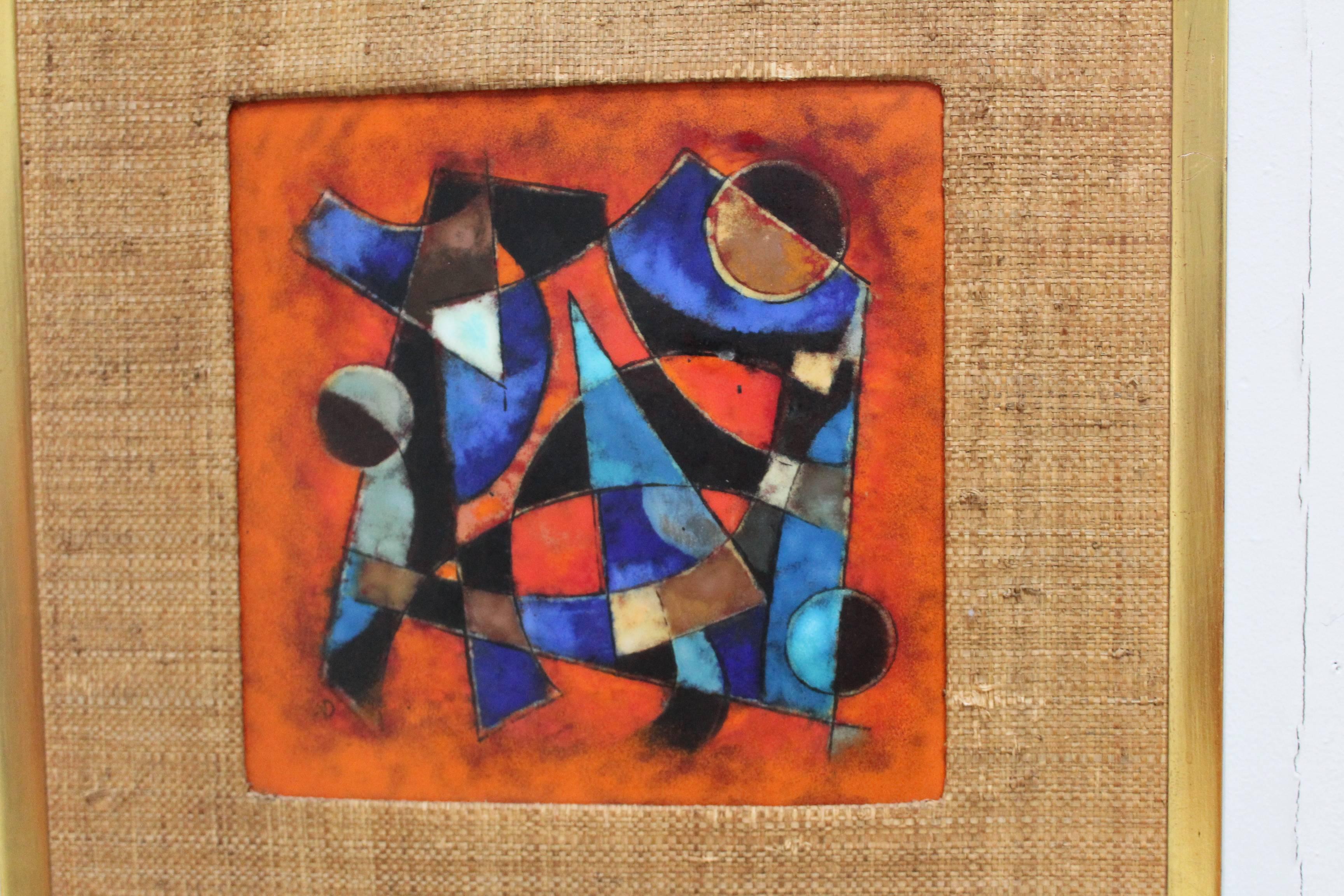 Karl Drerup Enamel on Copper Modern Artwork In Good Condition For Sale In New York, NY