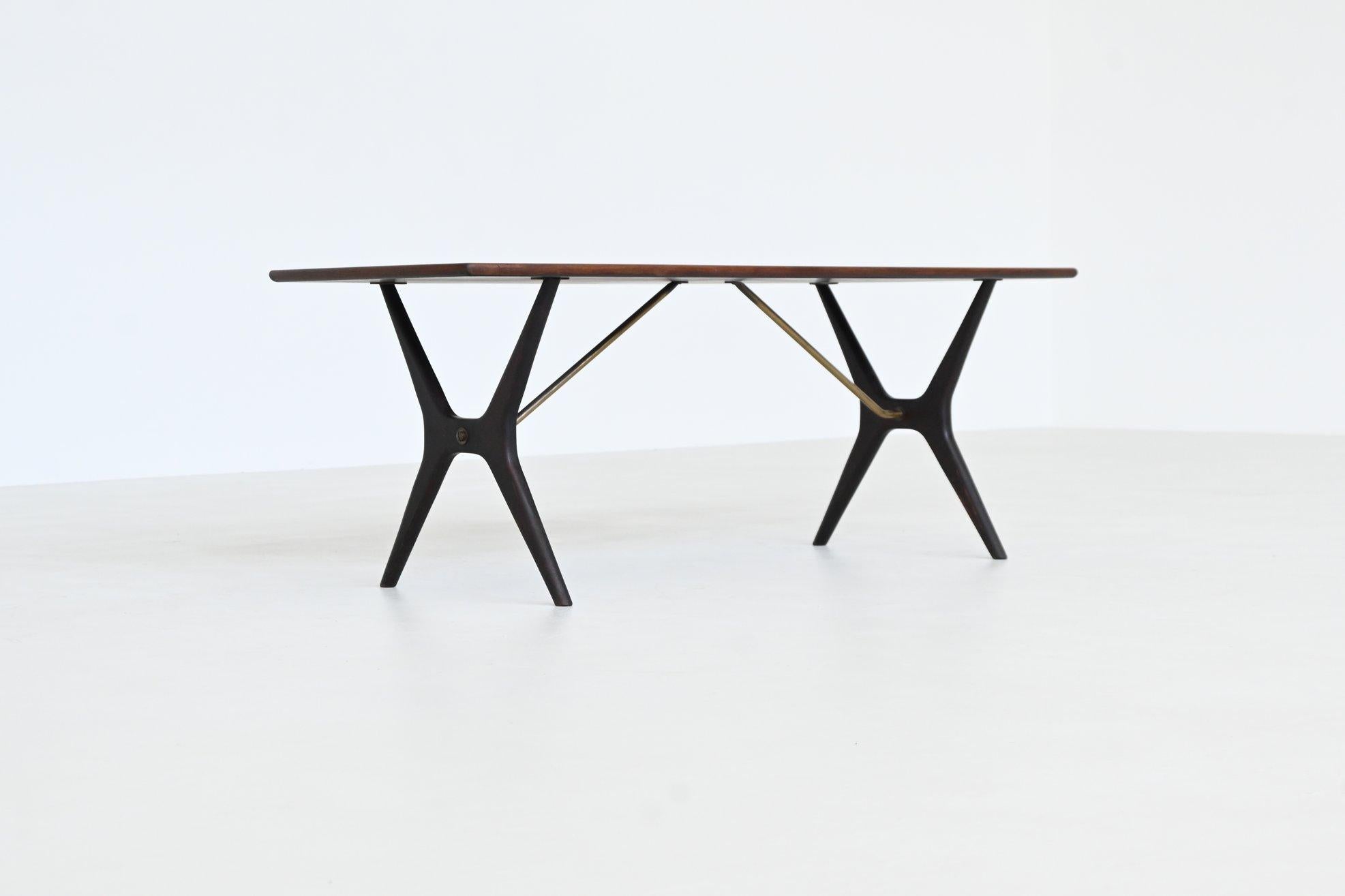 Karl Ekselius sculptural coffee table rosewood J.O.C. Sweden 1960 For Sale 9