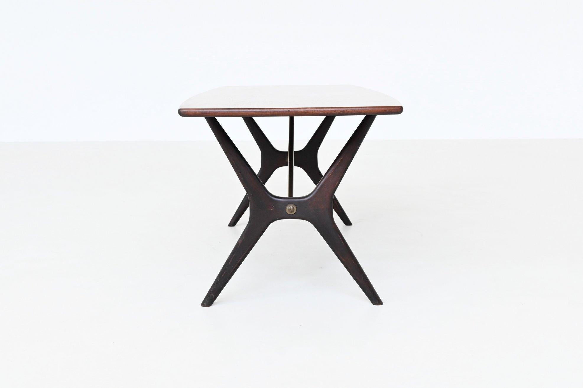 Danish Karl Ekselius sculptural coffee table rosewood J.O.C. Sweden 1960 For Sale