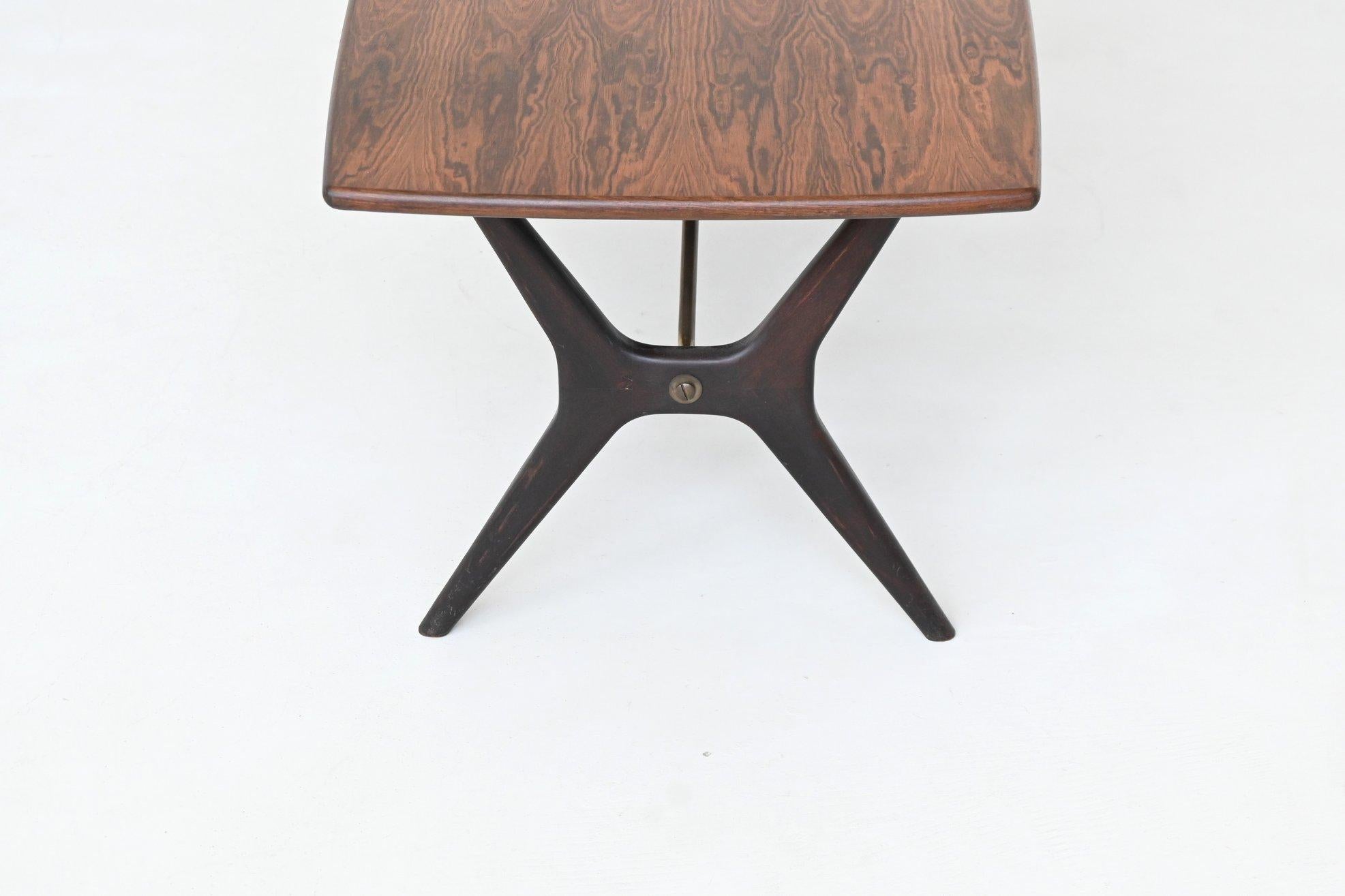 Karl Ekselius sculptural coffee table rosewood J.O.C. Sweden 1960 In Good Condition For Sale In Etten-Leur, NL