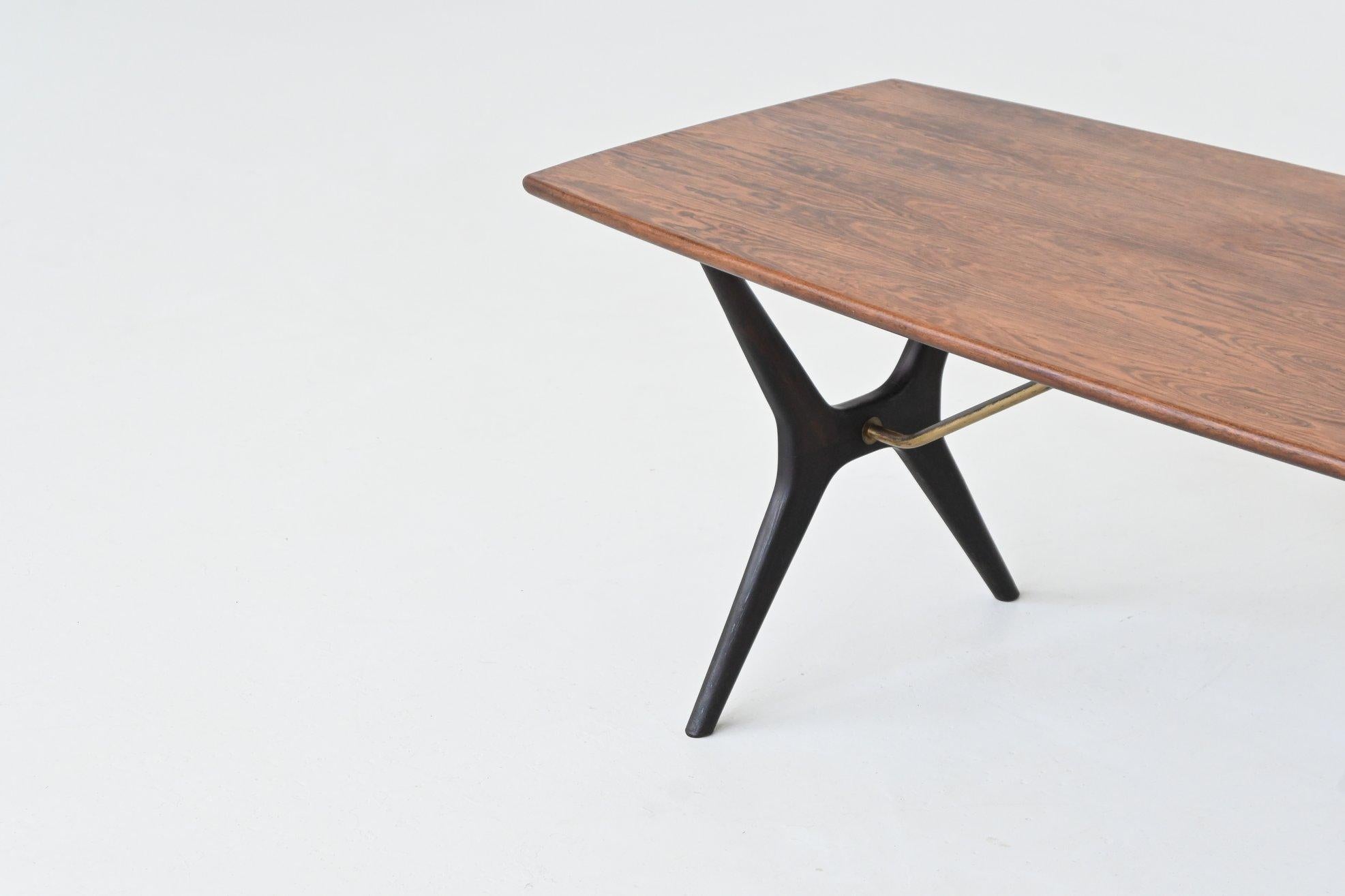 Mid-20th Century Karl Ekselius sculptural coffee table rosewood J.O.C. Sweden 1960 For Sale