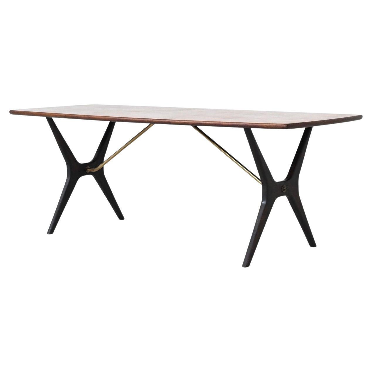 Karl Ekselius sculptural coffee table rosewood J.O.C. Sweden 1960 For Sale