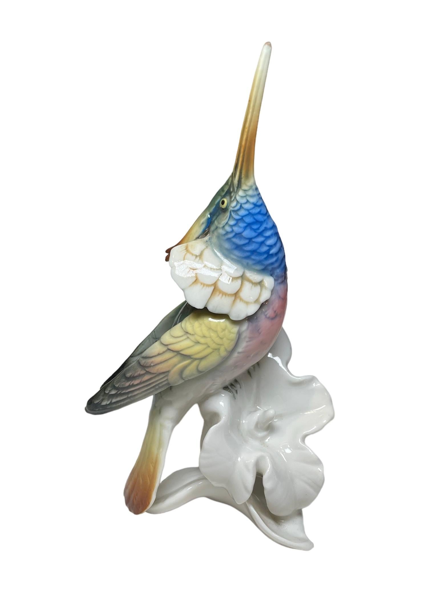 20th Century Karl Ens Porcelain Factory Hummingbird Figurine