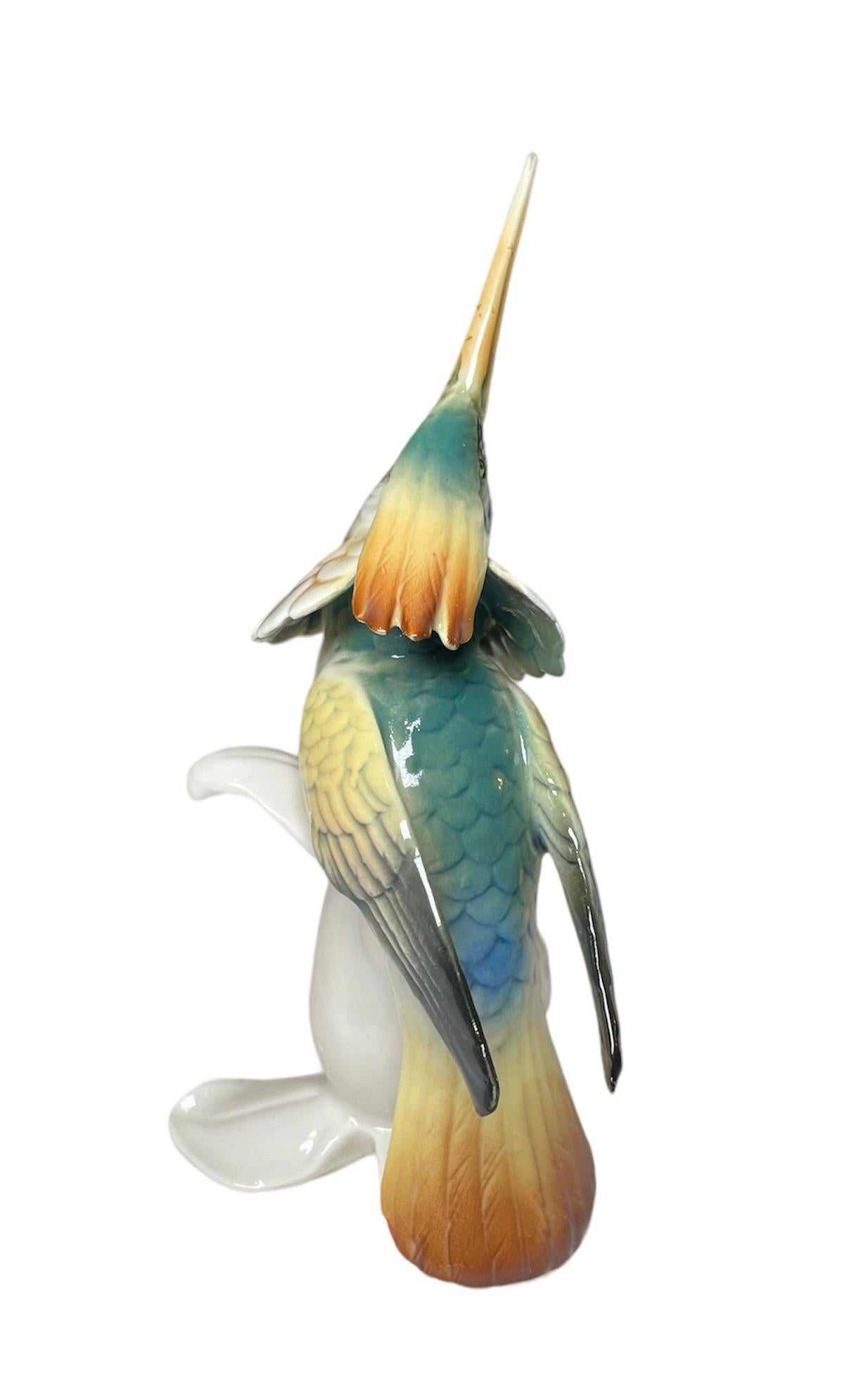 Art Nouveau Karl Ens Porcelain Factory Hummingbird Figurine