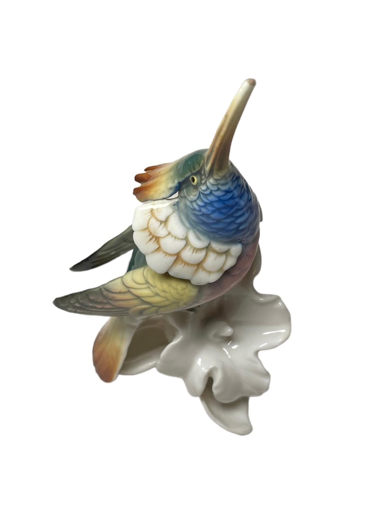 German Karl Ens Porcelain Factory Hummingbird Figurine