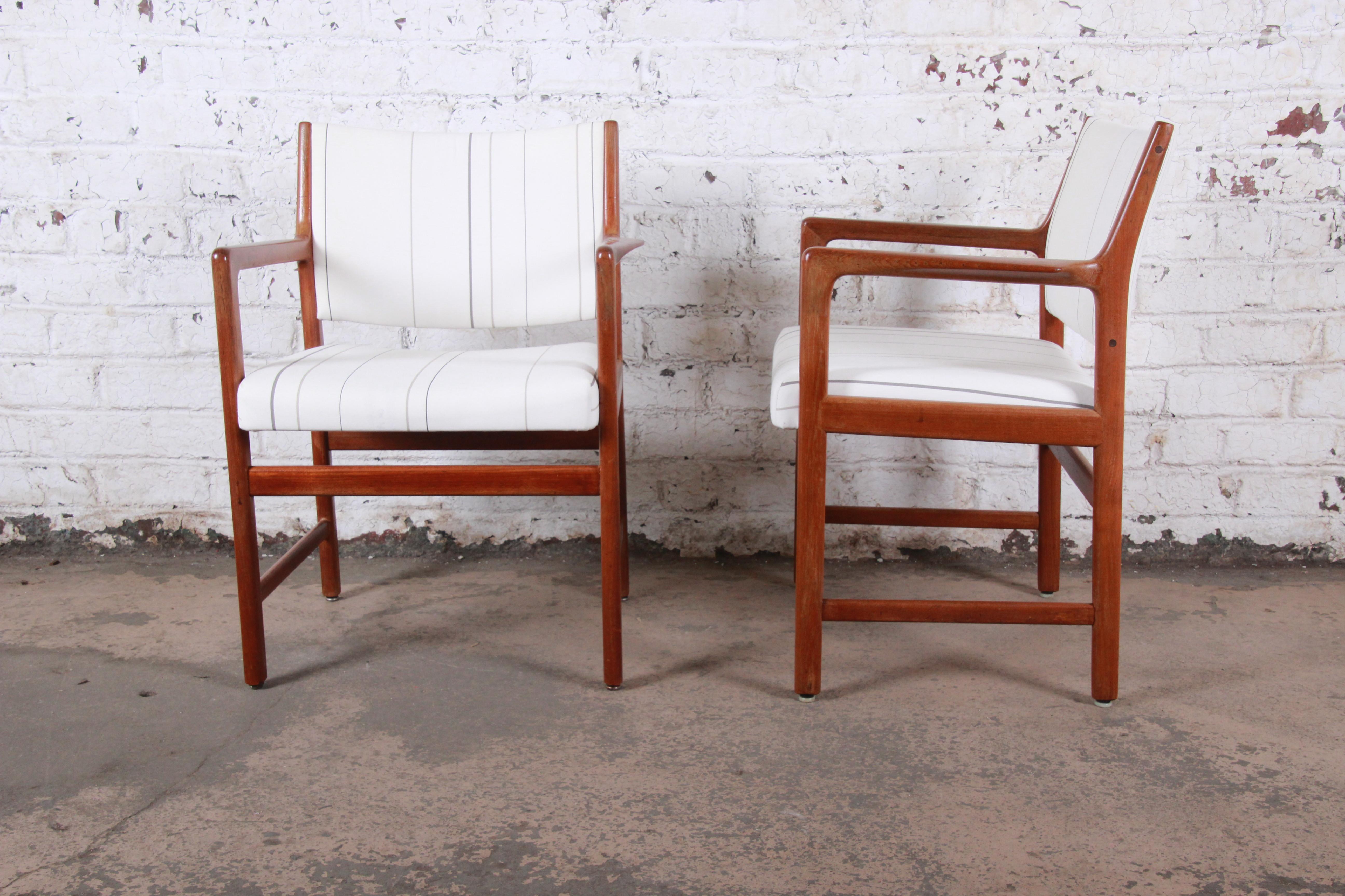 Upholstery Karl Erik Ekselius for J.O. Carlsson Swedish Modern Teak Armchairs, Set of Four