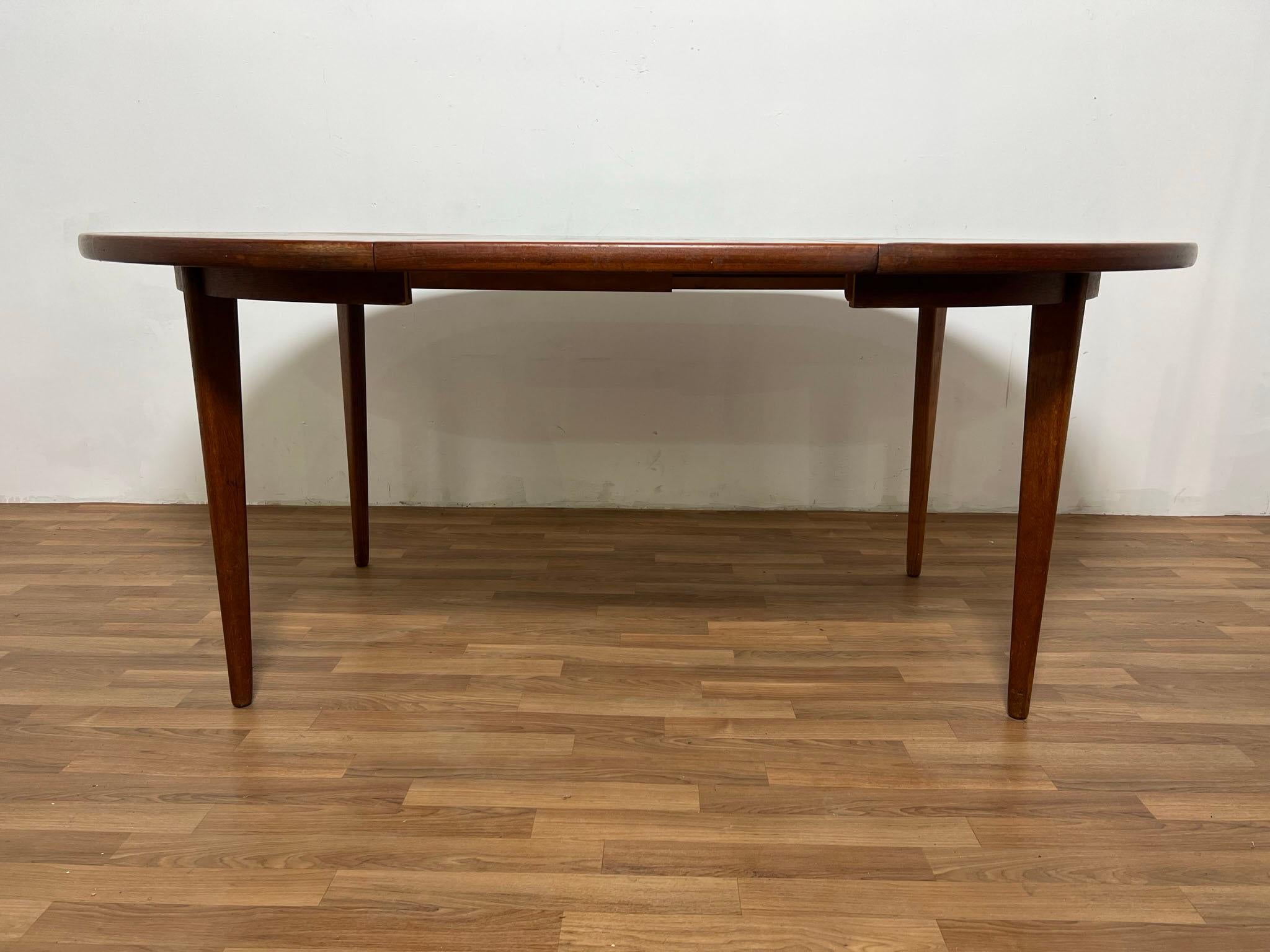 Karl-Erik Ekselius for J.O. Carlsson Teak Dining Table with Leaf, Ca. 1960s In Good Condition In Peabody, MA