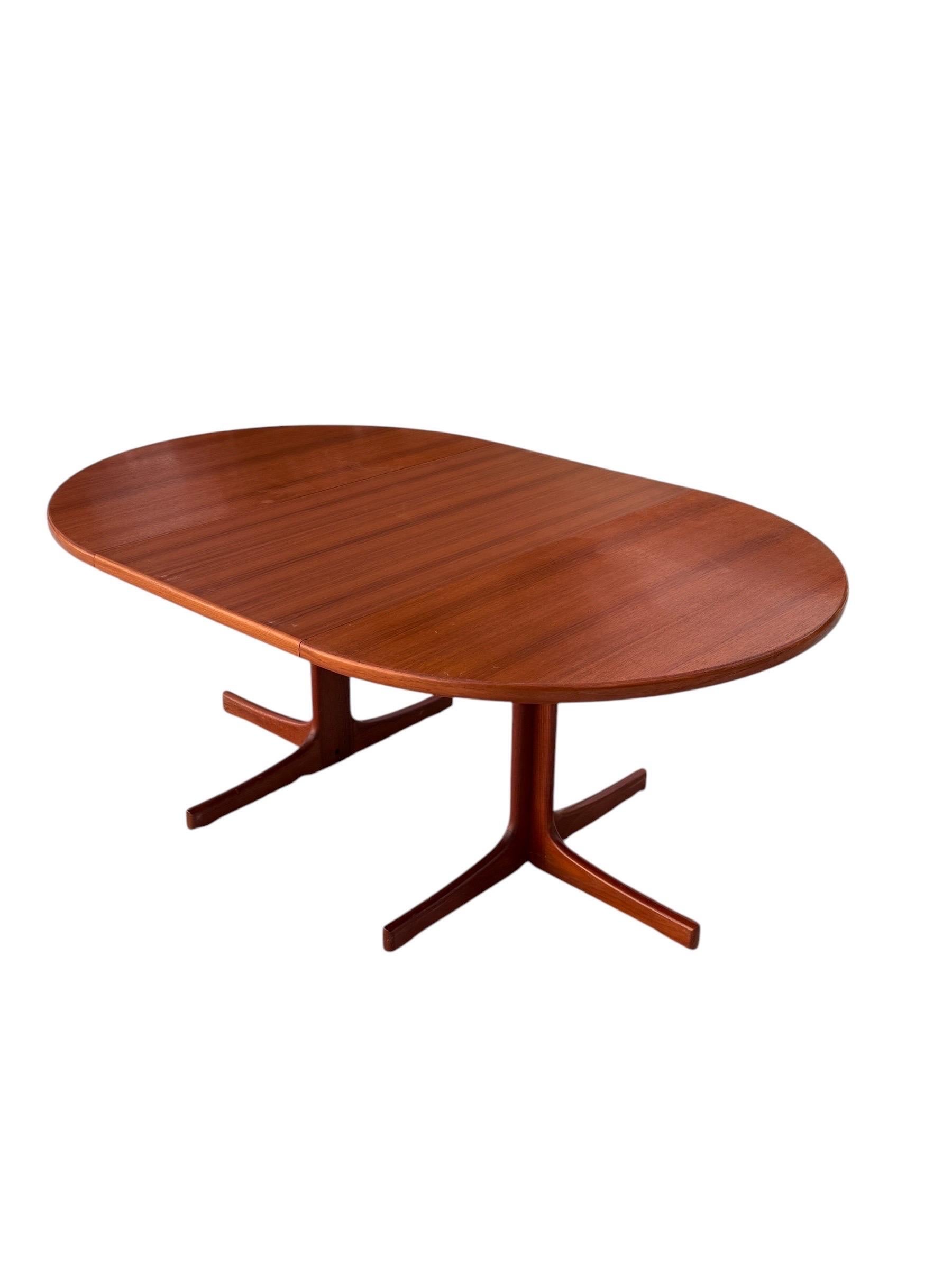 Mid-Century Modern Karl-Erik Ekselius for JOC Møbler Round to Oval Teak Dining Table
