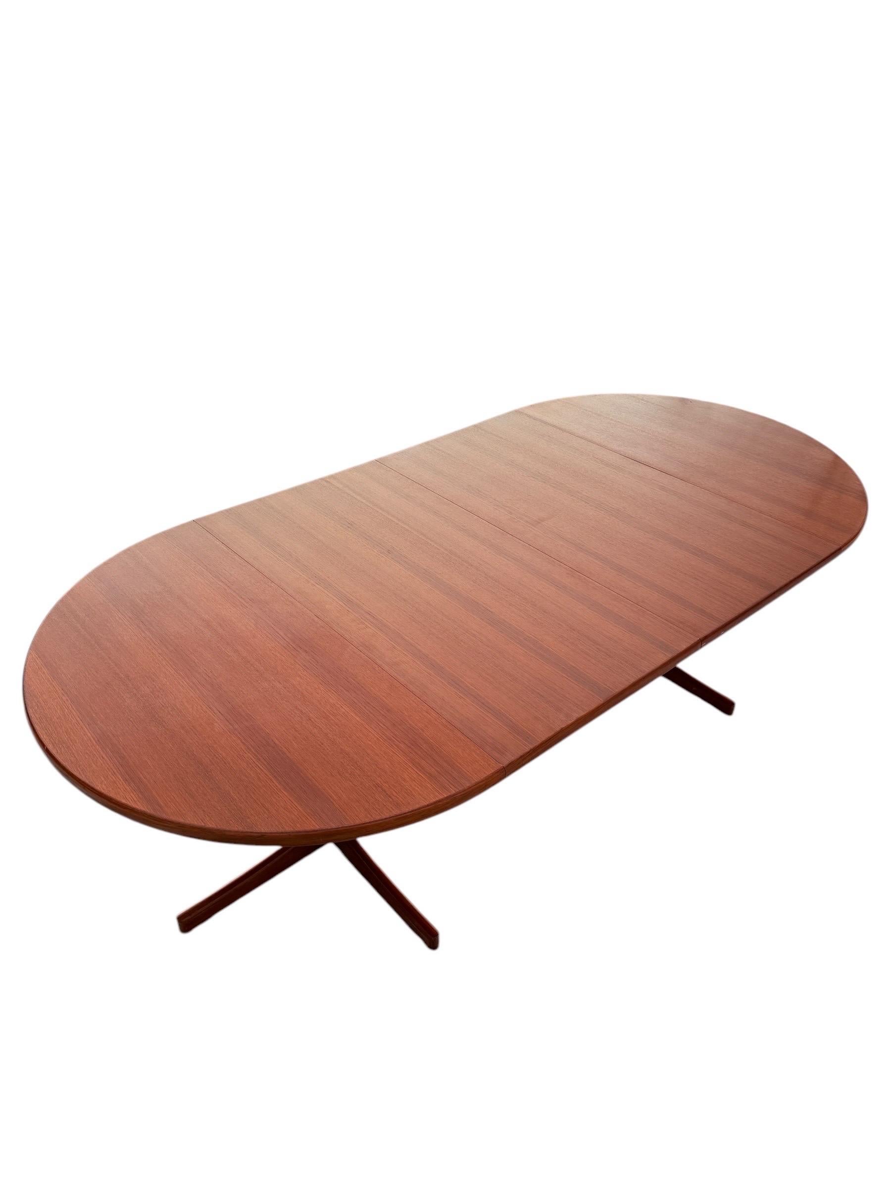 Danish Karl-Erik Ekselius for JOC Møbler Round to Oval Teak Dining Table