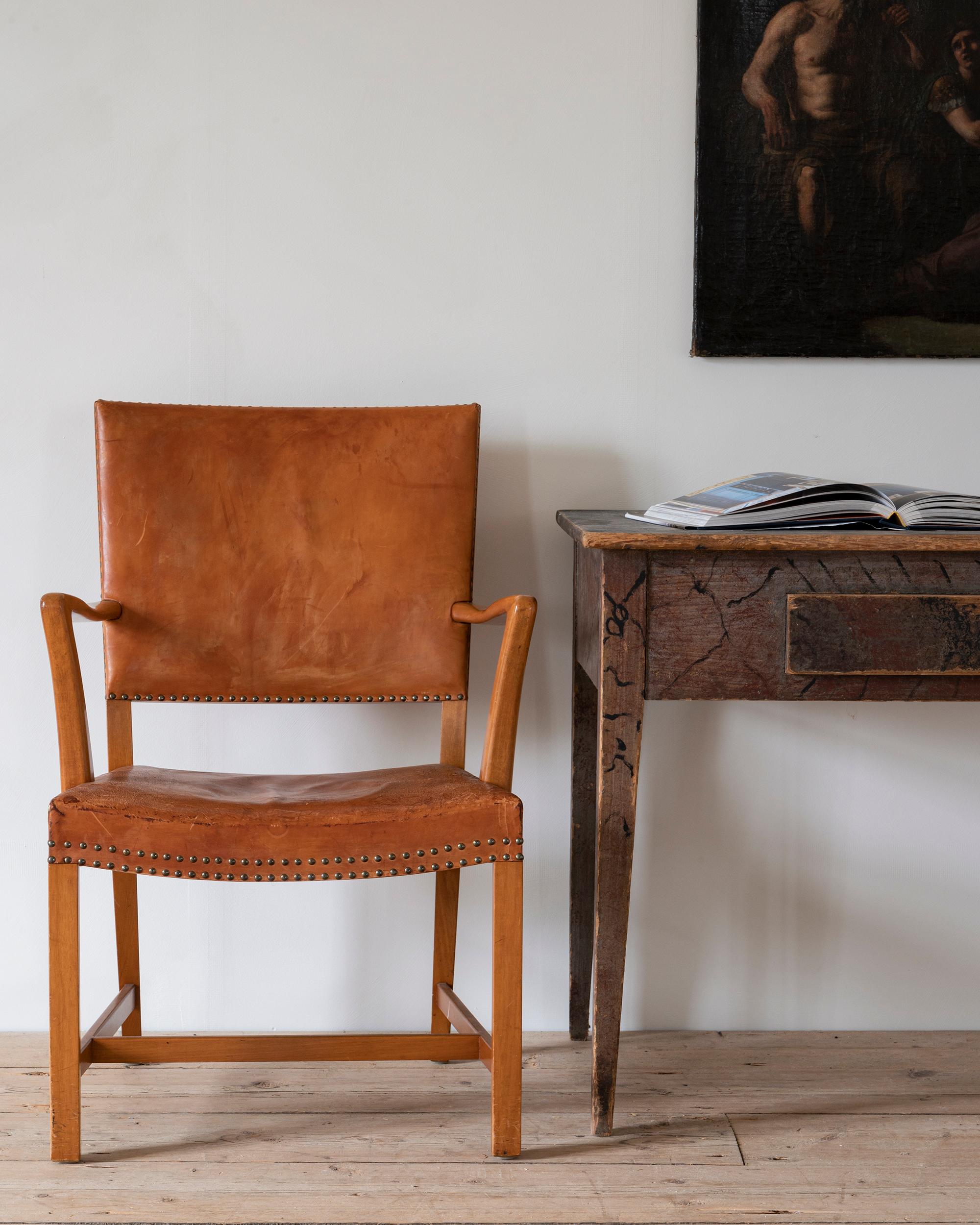 Leather armchair designed by Karl Erik Ekselius, 1960 Sweden. 
