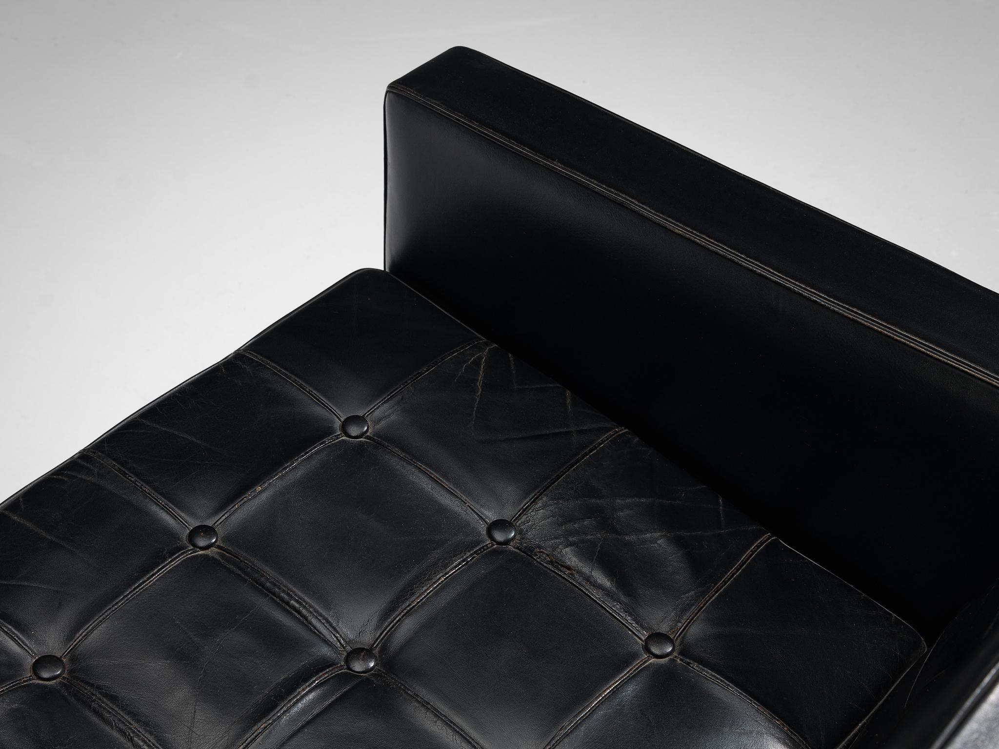 Swedish Karl Erik Ekselius Lounge Chair in Original Black Leather  For Sale
