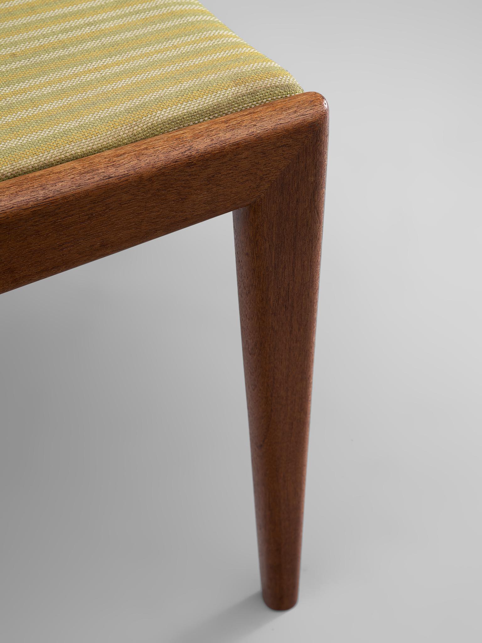 Upholstery Karl-Erik Ekselius Set of Six Dining Chairs in Teak and Cane
