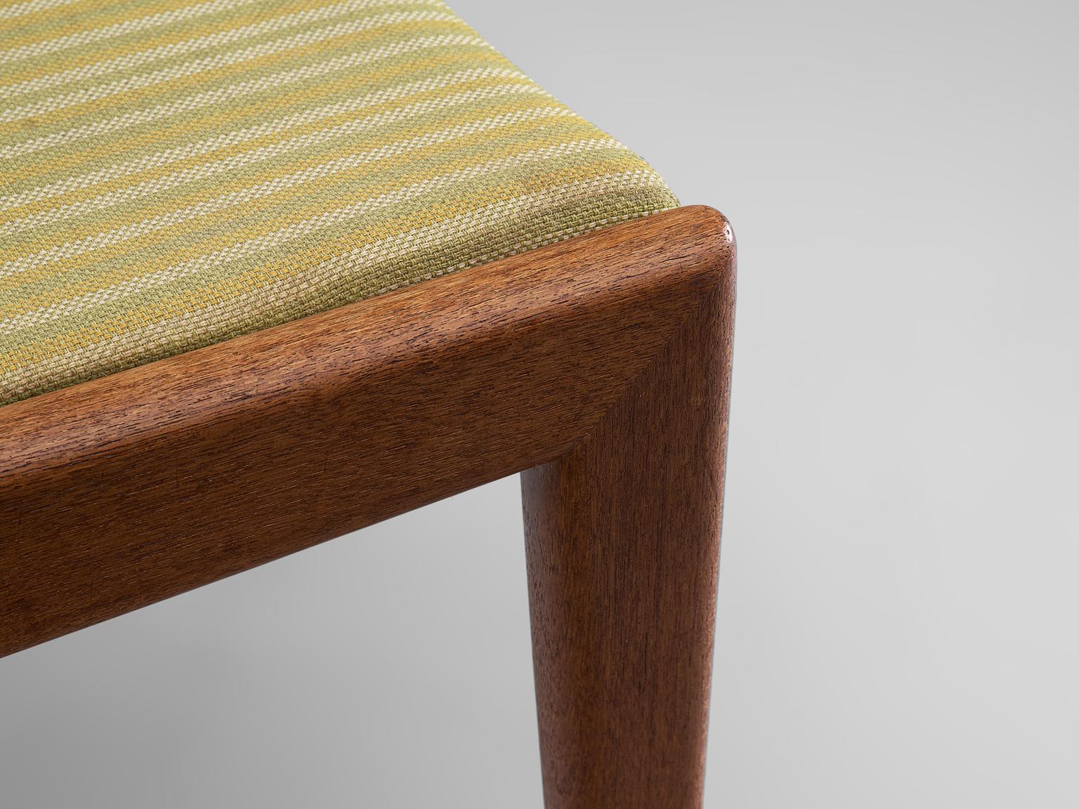 Upholstery Karl-Erik Ekselius Set of Six Dining Chairs in Teak and Cane
