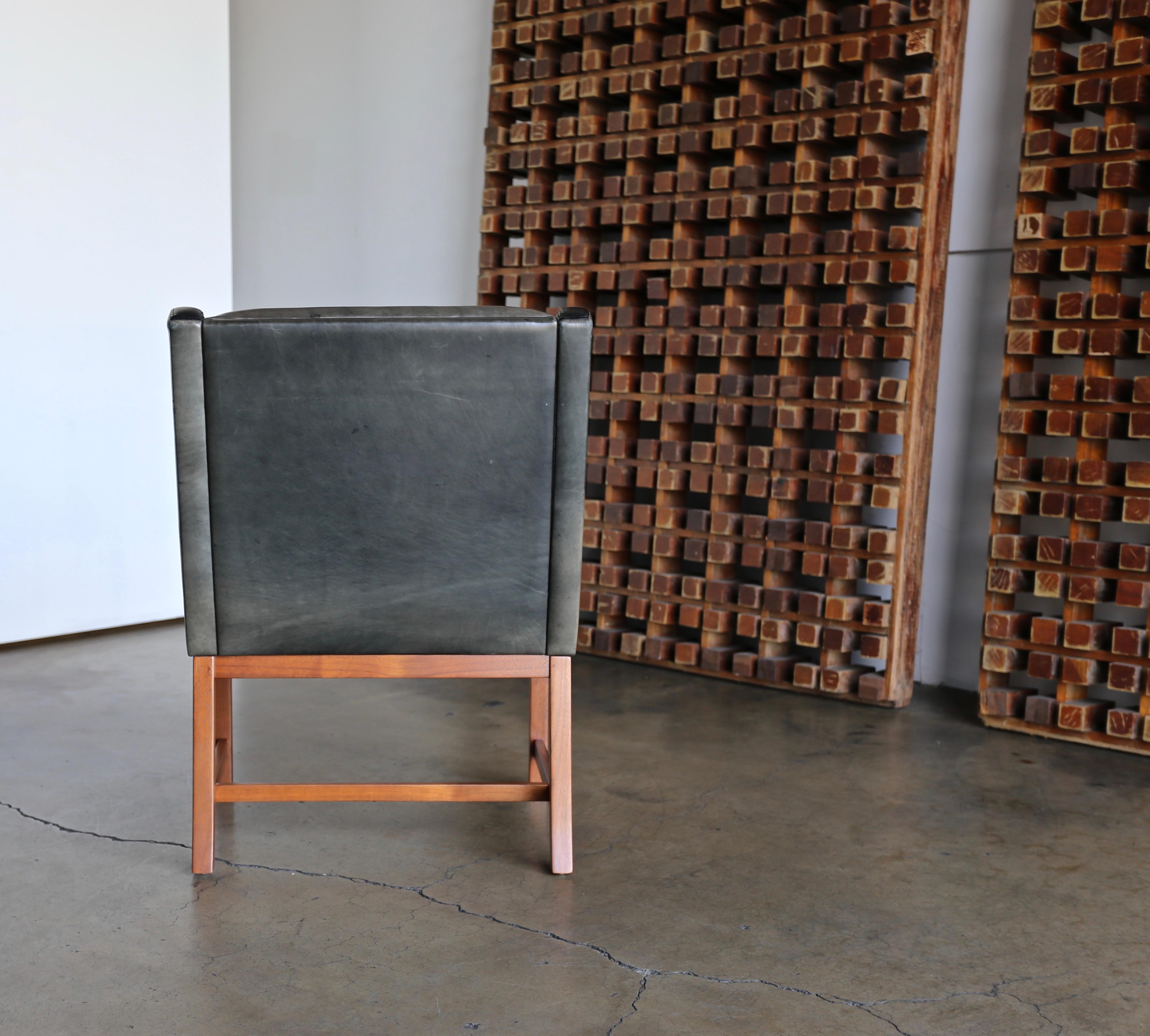 Karl Erik Ekselius Tufted Leather Chairs for JOC, circa 1960 4
