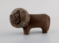 Karl Erik Iwar for Nittsjö, Two Lions in Glazed Stoneware, 1960s