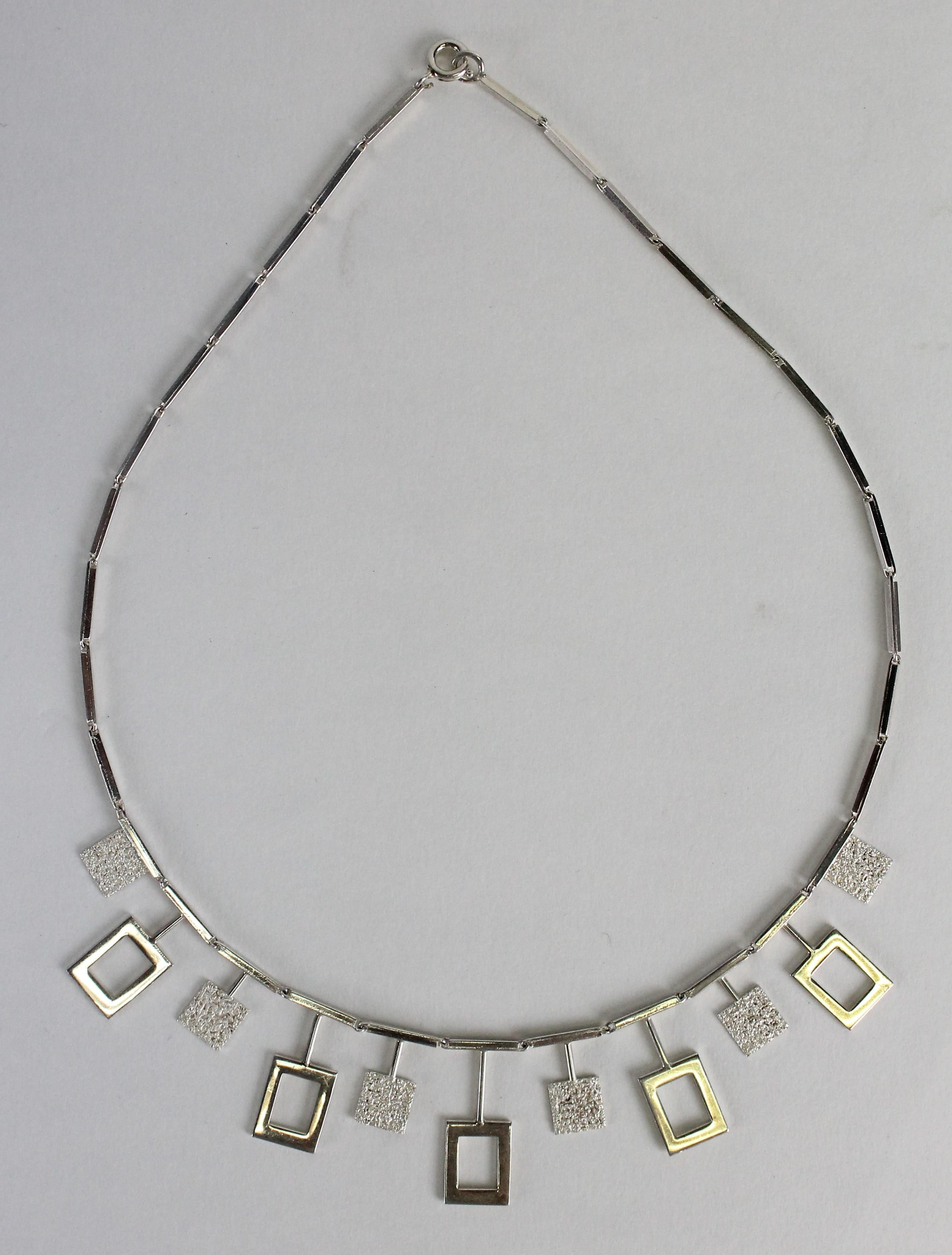 Karl-Erik Palmberg, Scandinavian Modern Necklace in Silver, Falköping, 1945 For Sale 6