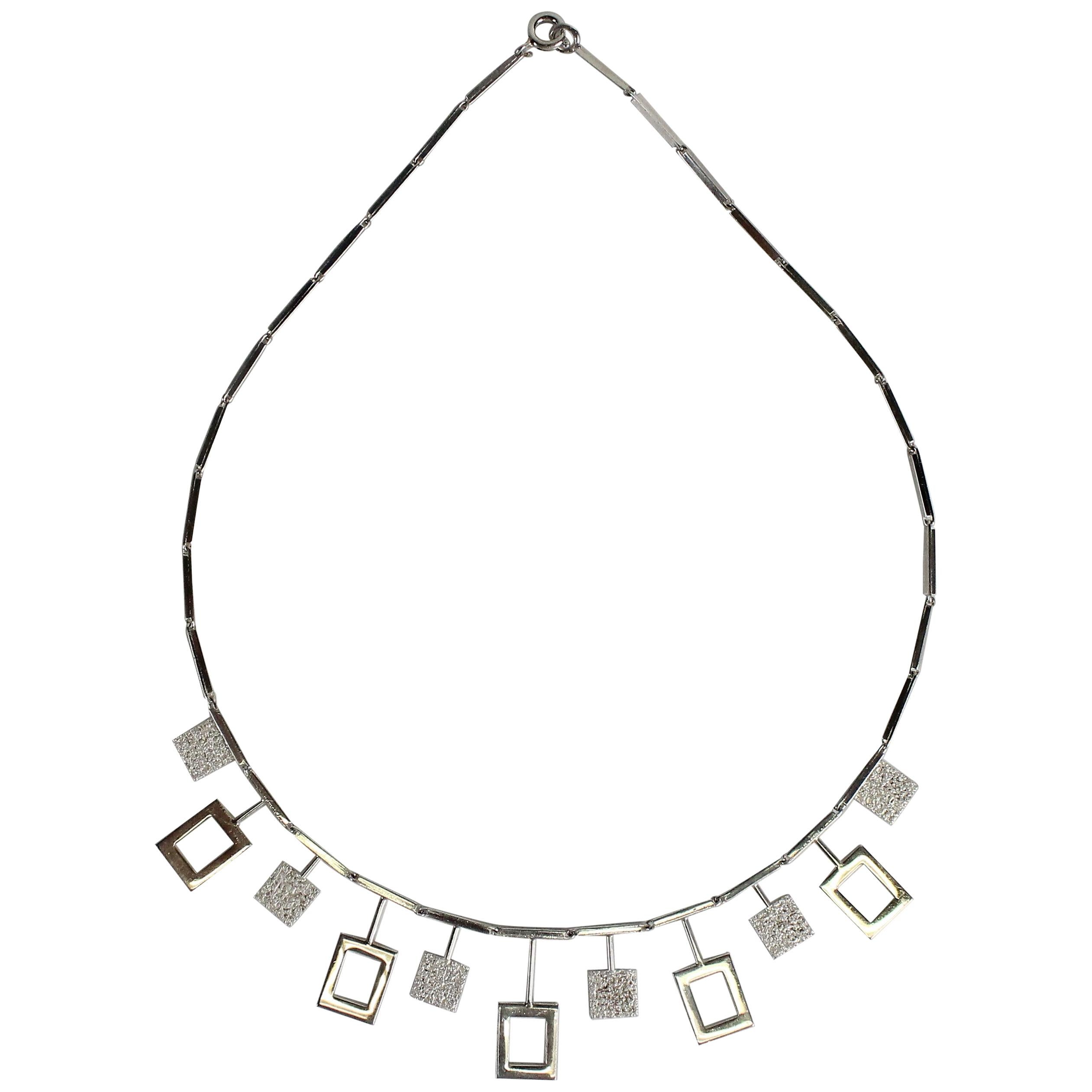 Karl-Erik Palmberg, Scandinavian Modern Necklace in Silver, Falköping, 1945 For Sale