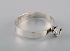 Karl Erik Palmberg, Sweden, Modernist Bracelet in Silver Adorned with Crystal