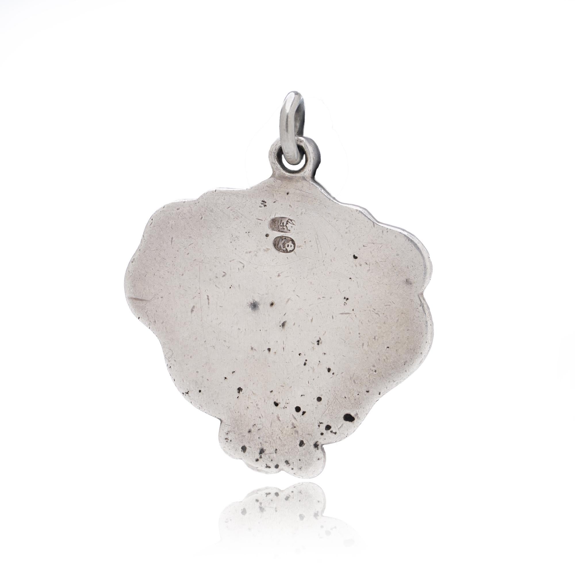 Femenino o masculino Colgante de diamantes de plata Karl Fabergé Art Nouveau 84 Zolotniki en venta