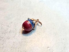 Karl Fabergé Imperial Russian Gold Egg Enamel Pendant with Natural Pearl