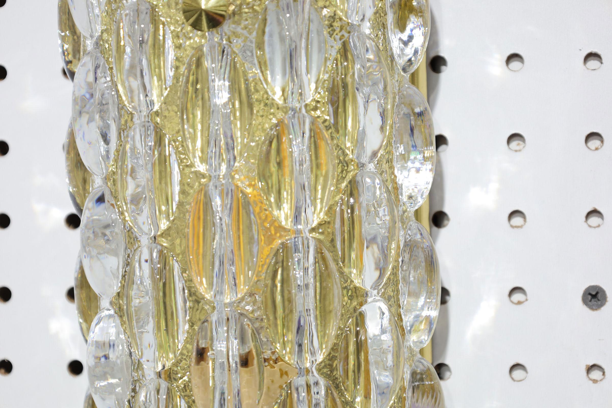 Mid-Century Modern Karl Fagerland for Orrefors Bubble Crystal Wall Sconces For Sale