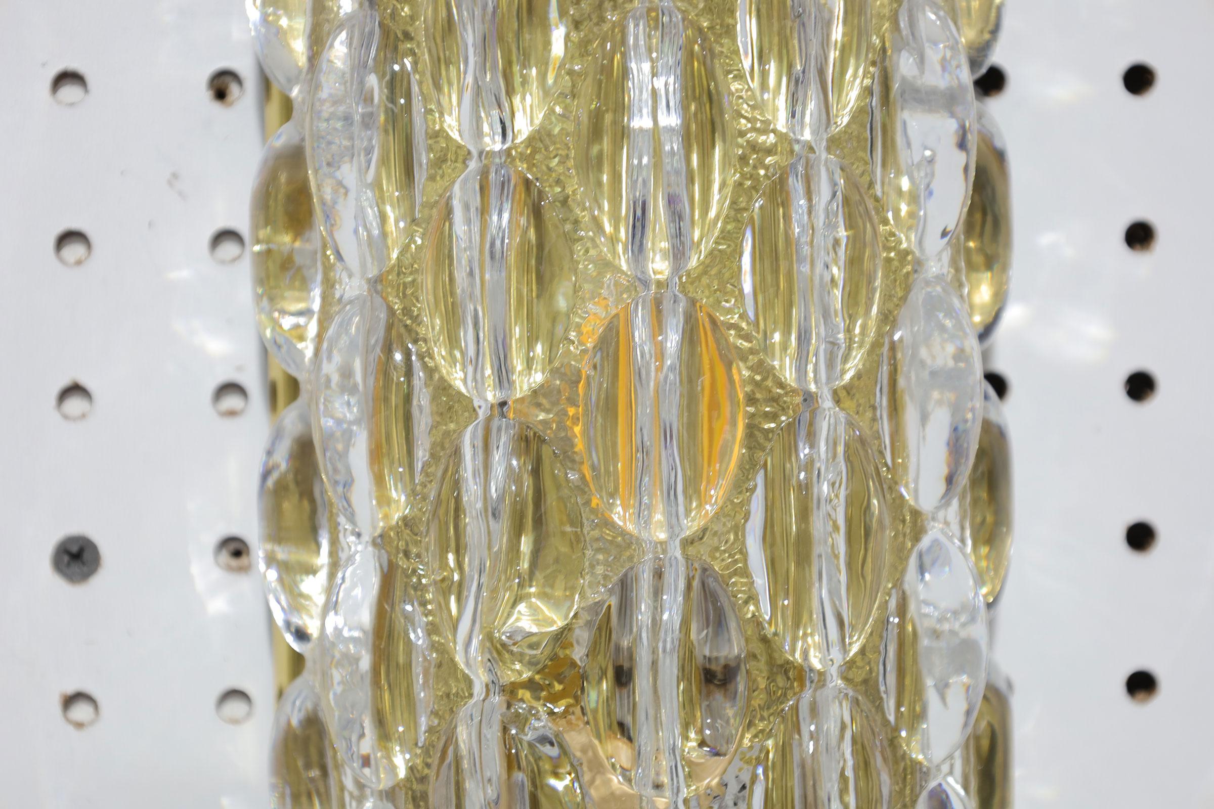 Swedish Karl Fagerland for Orrefors Bubble Crystal Wall Sconces For Sale