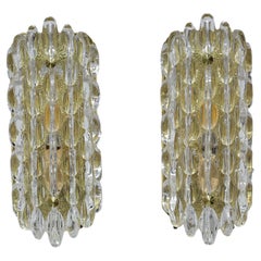 Karl Fagerland for Orrefors Bubble Crystal Wall Sconces