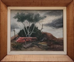 "Beach Landscape" Karl Fortess, WPA, Dramatic, Cloudy Sky, Beach, Dunes