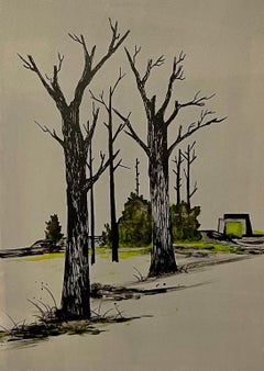 Lithograph Belgian American Surrealism WPA Modernist Karl Fortess Surrealist Art