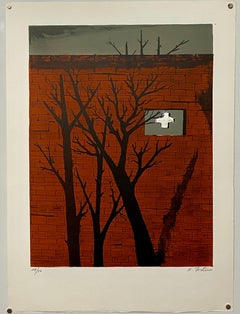 Lithograph Belgian American Surrealism WPA Modernist Karl Fortess Surrealist Art