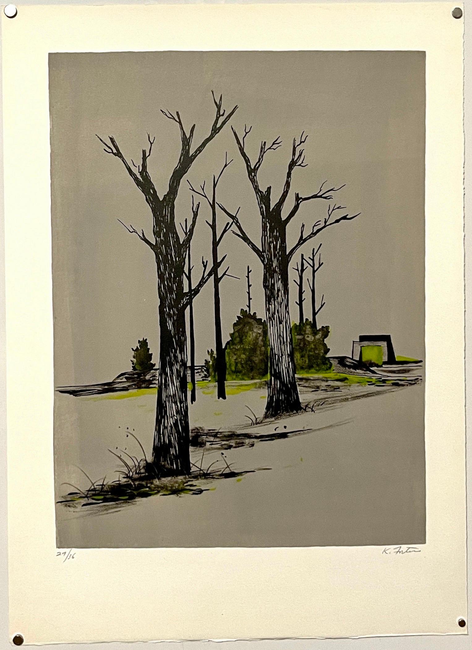 Karl Eugene Fortess (1907-1993) 
Originale Farblithographien auf BFK Rives Papier, 
1966, handsigniert und mit Bleistift nummeriert 29/36,
Blattgröße  20,5 x 15 Zoll.

Karl E. Fortess (1907-1993) war ein Maler, Grafiker und Lehrer aus Boston,