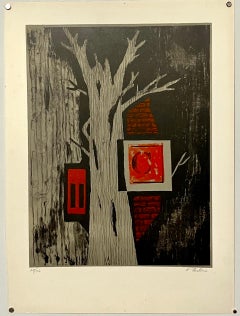 Lithograph Belgian American Surrealism WPA Modernist Karl Fortess Surrealist Art