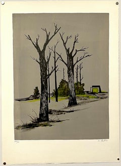 Lithograph Belgian American Surrealism WPA Modernist Karl Fortess Surrealist Art