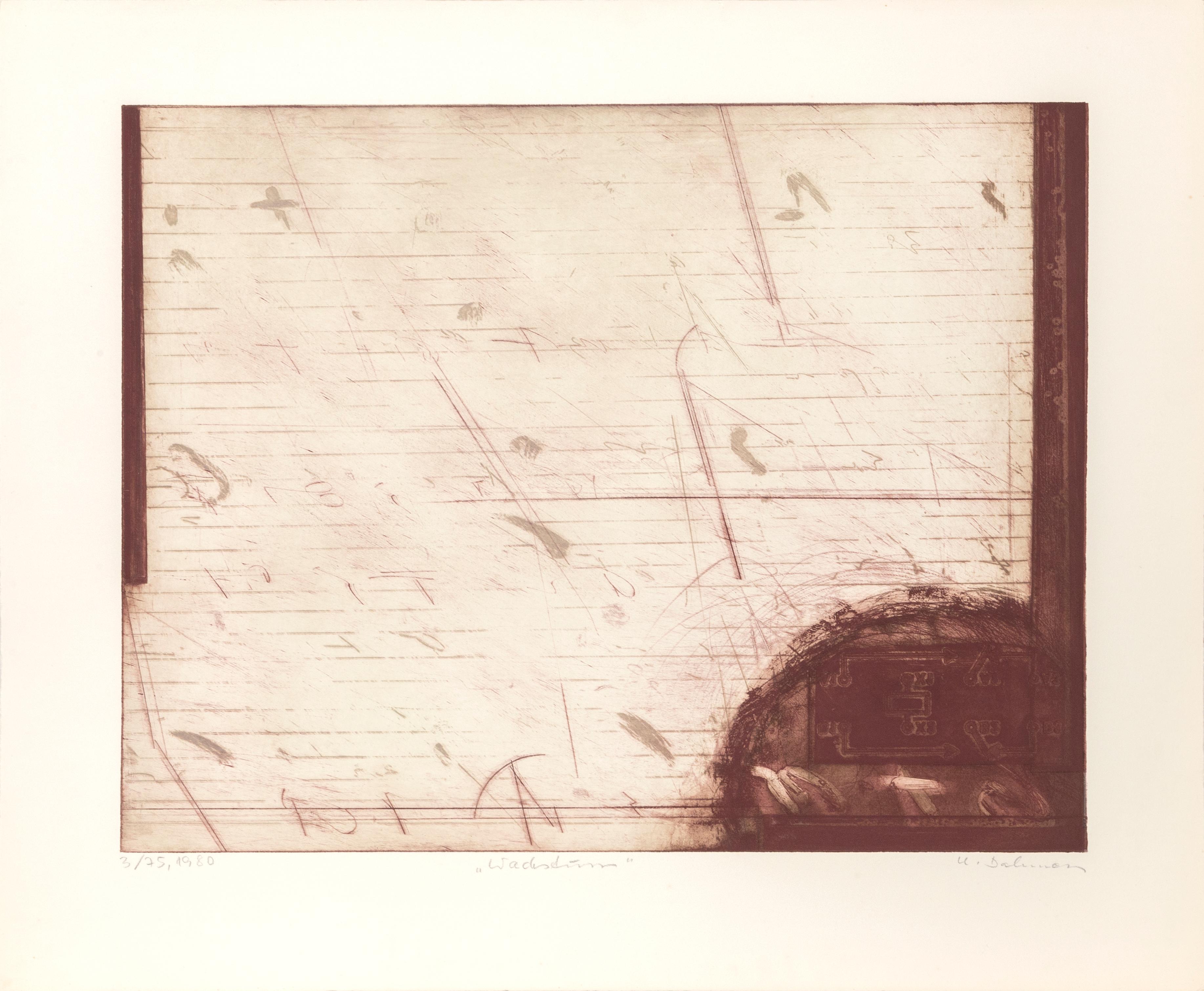 Artist: Karl Fred Dahmen
Title: Growth / A Warm Letter
Year: 1980
Medium: Aquatint Etching, signed, numbered, dated, and titled in pencil 
Edition Size: 75
Image Size: 22 x 28.25 inches
Size: 29 in. x 35 in. (73.66 cm x 88.9 cm)