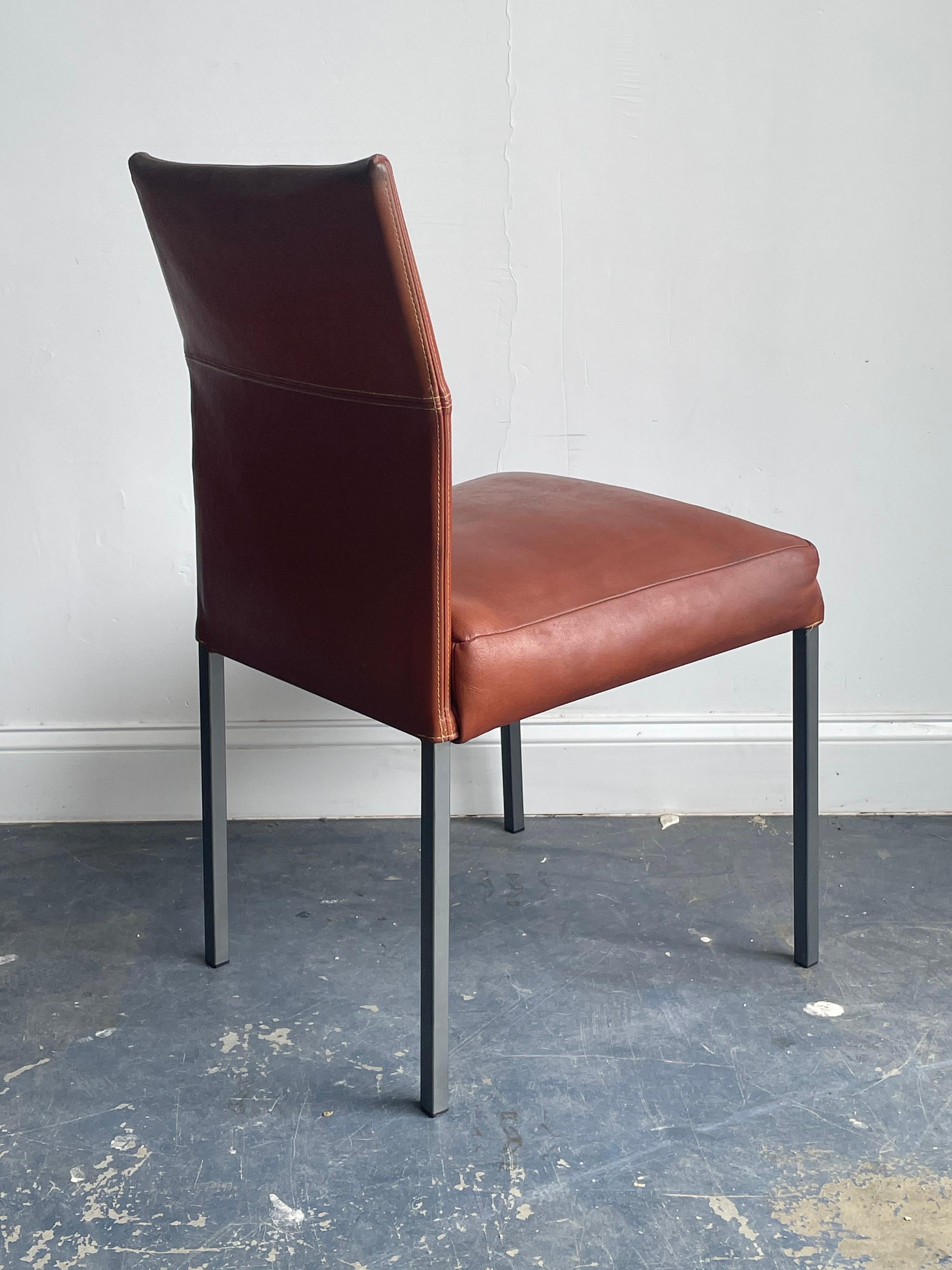 Karl Friedrich Förster 'KFF' Texas and Antica Dining Chairs, Leather and Metal 6
