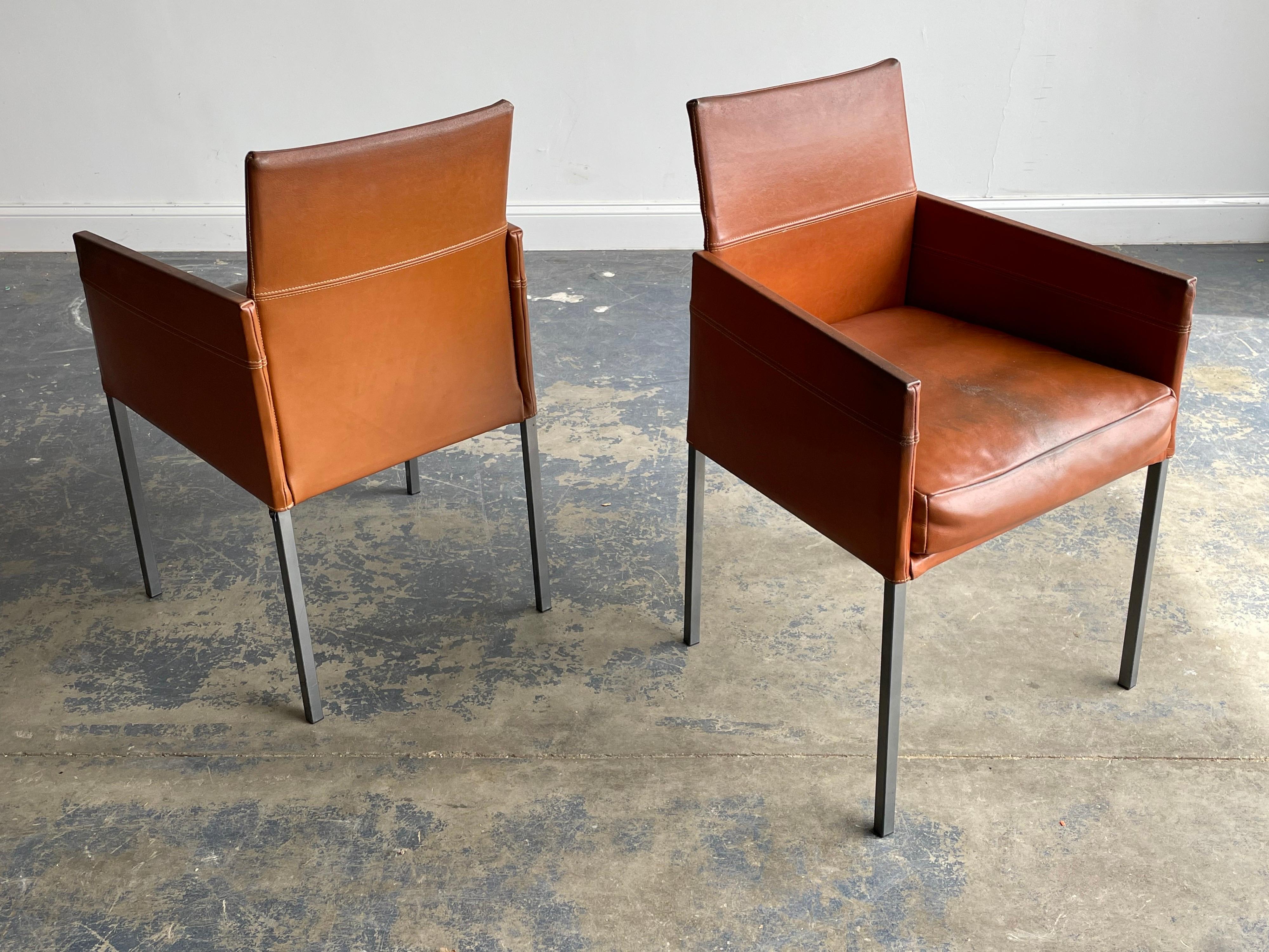 Karl Friedrich Förster 'KFF' Texas and Antica Dining Chairs, Leather and Metal 8