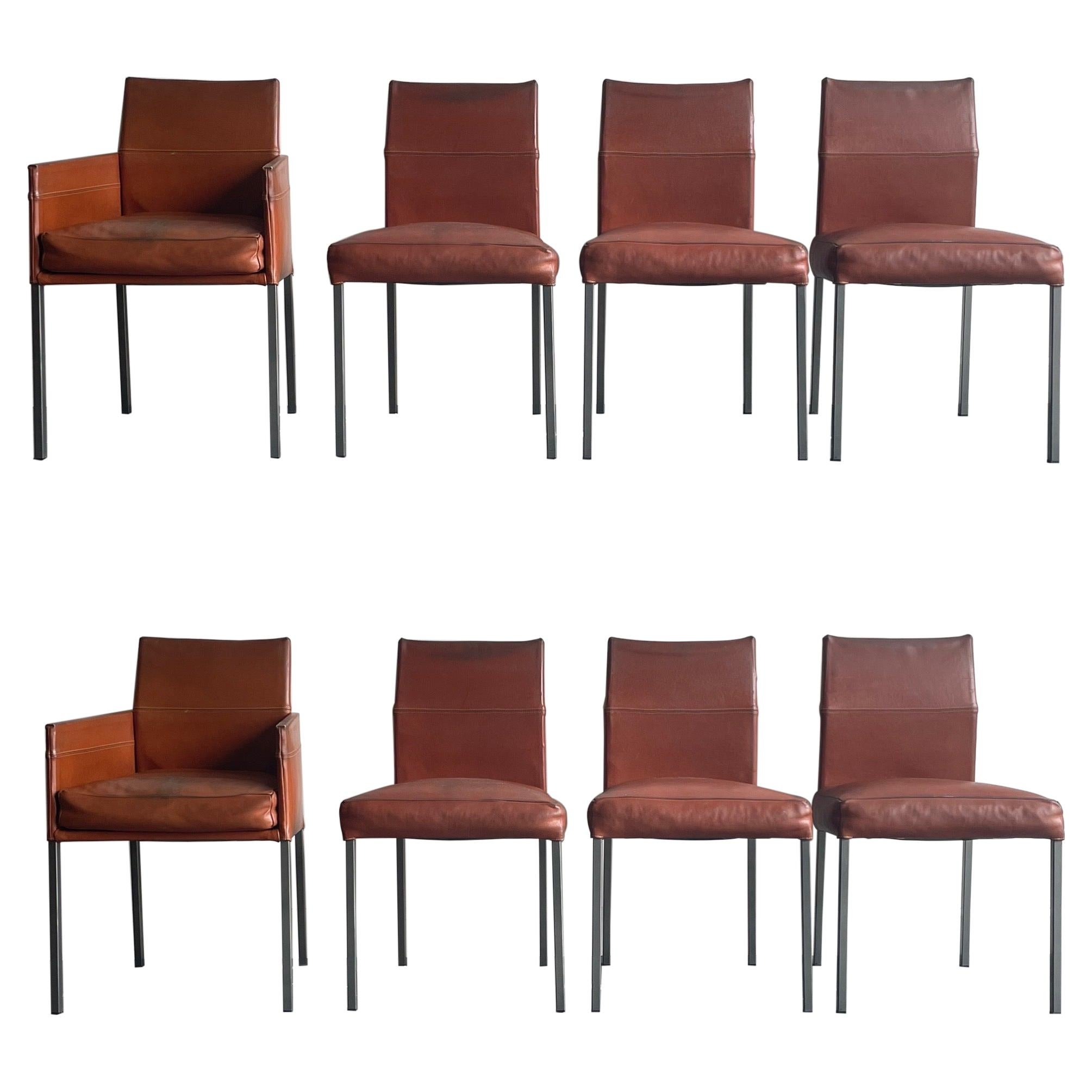 Karl Friedrich Förster 'KFF' Texas and Antica Dining Chairs, Leather and Metal
